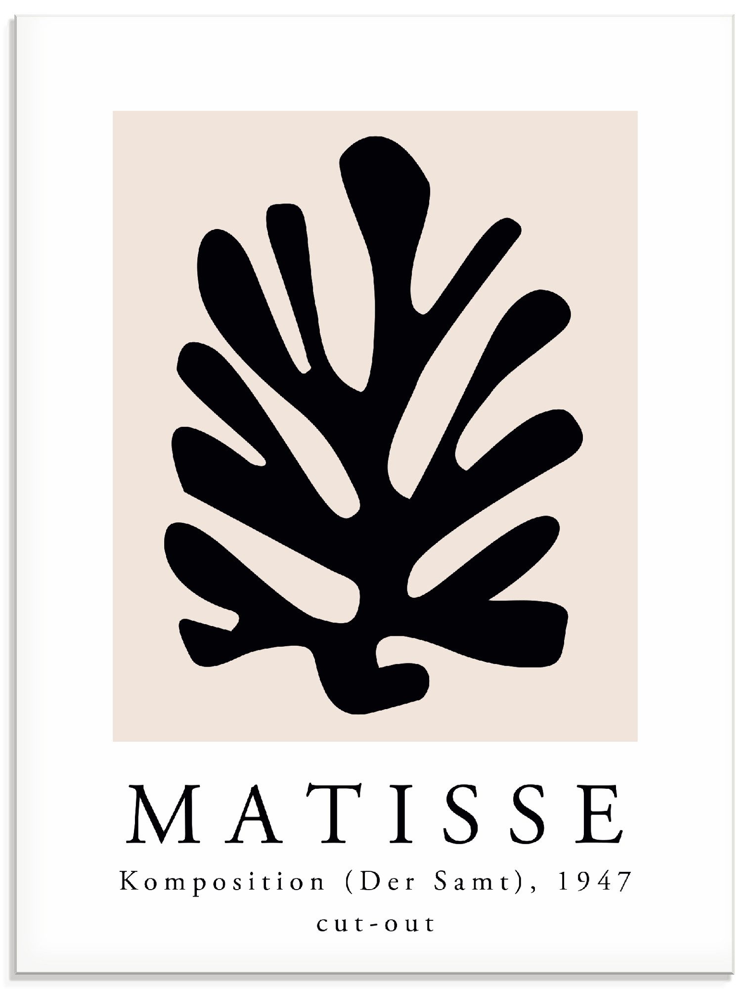 Artland Glasbild Matisse Komposition - cut-out schwarz, Muster (1 St), in verschiedenen Größen