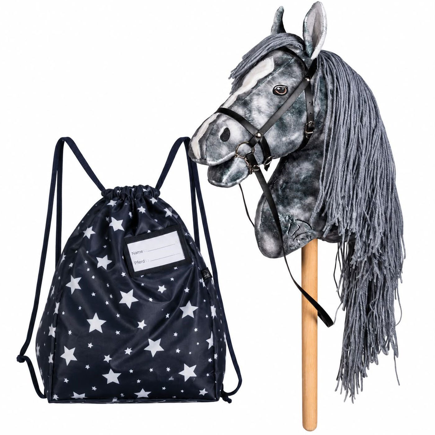 HKM Outdoor-Spielzeug Hobby Horse Set Steckenpferd Clara mit Transportbeutel