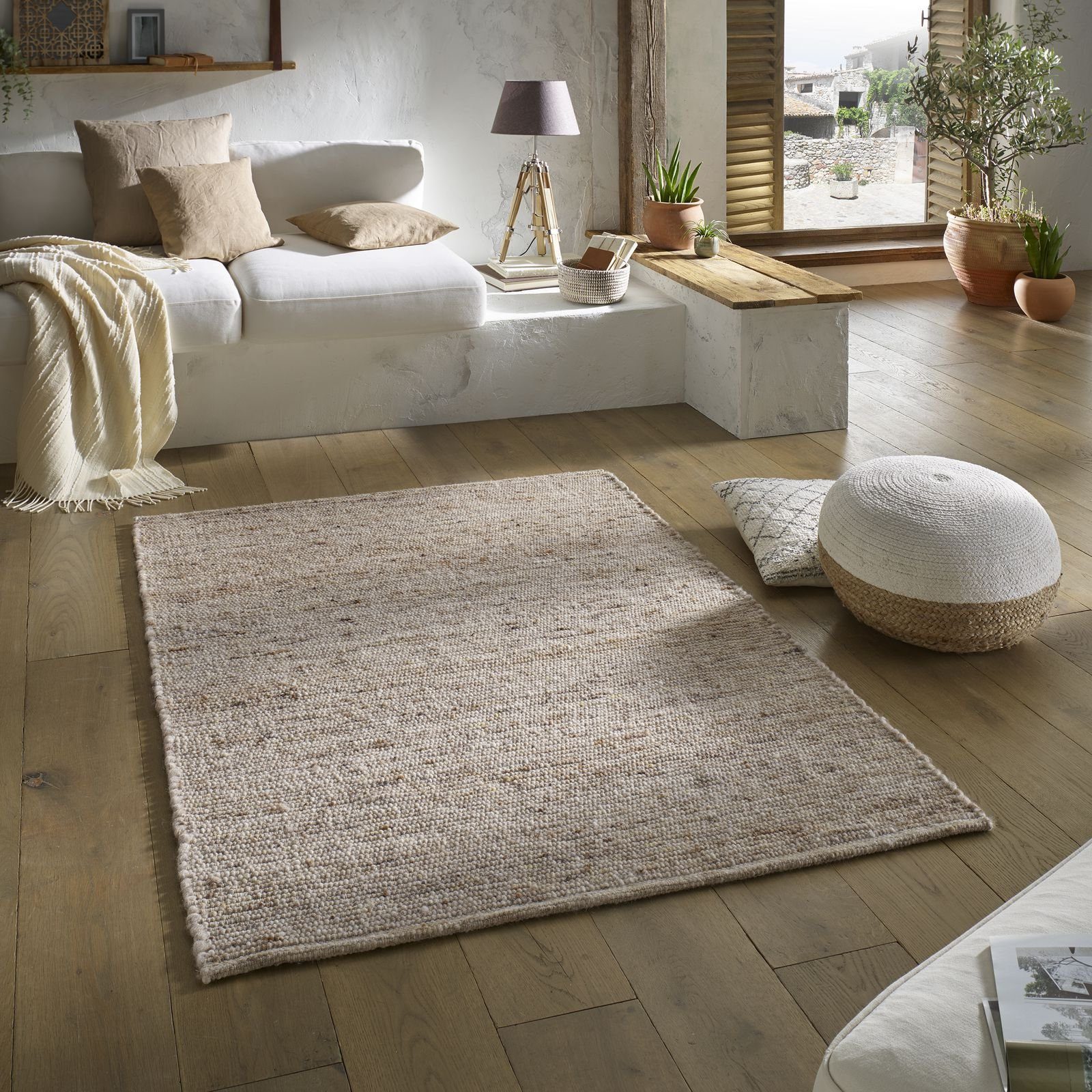 TaraCarpet Wollteppich TaraCarpet Handwebteppich Malmoe, rechteckig, günstig online kaufen