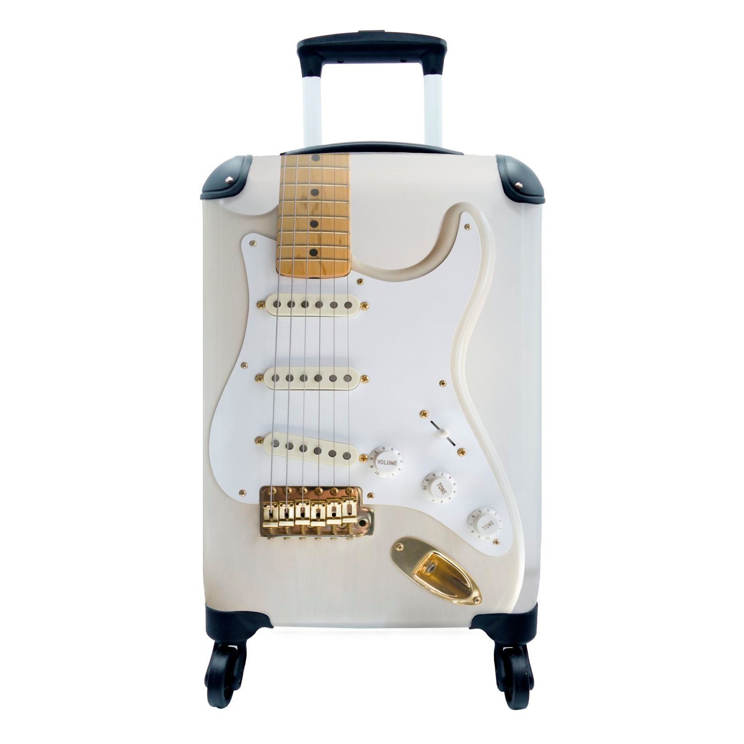 MuchoWow Handgepäckkoffer Querschnitt einer E-Gitarre, 4 Rollen, Reisetasche mit rollen, Handgepäck für Ferien, Trolley, Reisekoffer