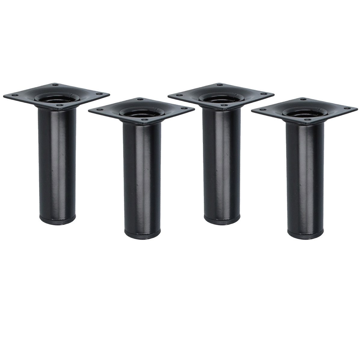 MS Beschläge Möbelfuß 4er Set Möbelstempel Schwarz ø 30mm Möbelbeine, (4-St)