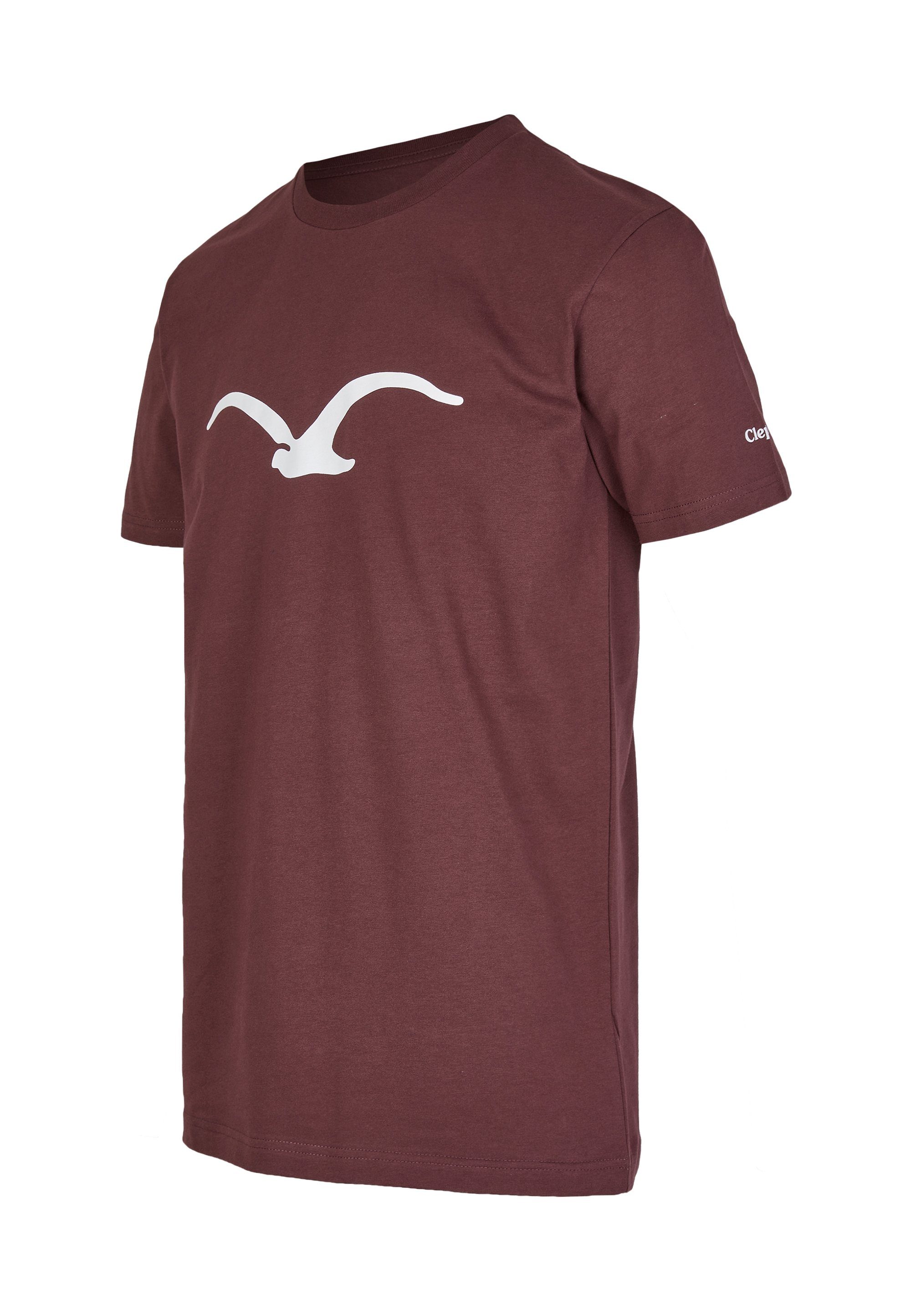 Cleptomanicx mit dunkelbraun-weiß Mowe T-Shirt Print klassischem