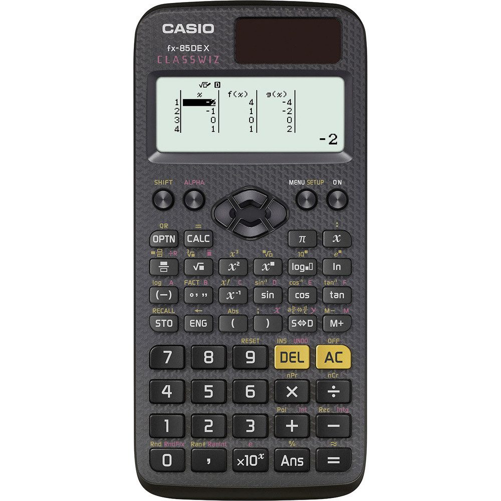 Taschenrechner Casio FX-85DEX Schulrechner Schwarz Display (Stellen): 12 solarbetrie
