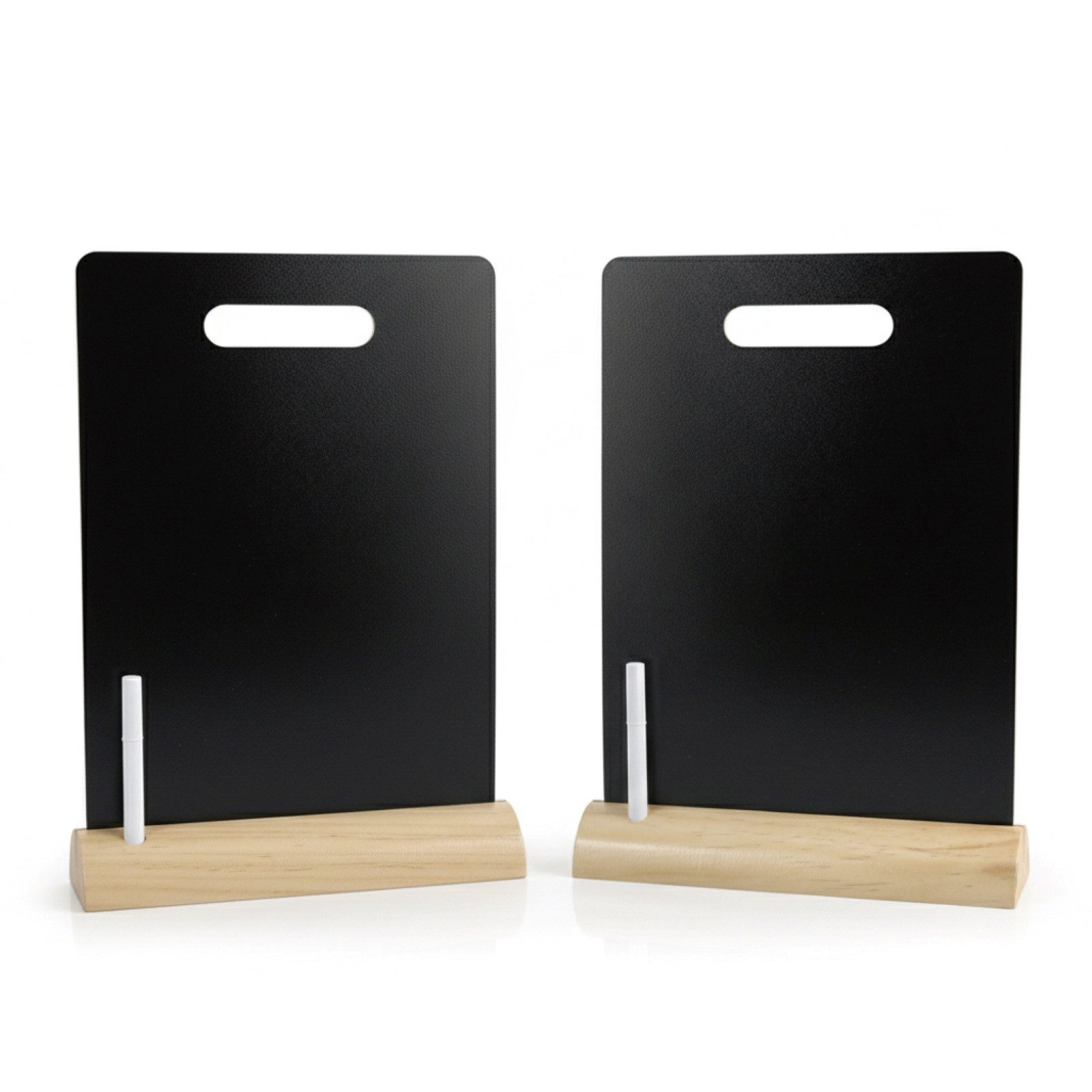 HAC24 Standtafel Tischaufsteller Kreidetafel Tisch Aufsteller Ständer, (2-tlg), DIN A4 mit Holzfuß inkl. Stift Doppelseitig