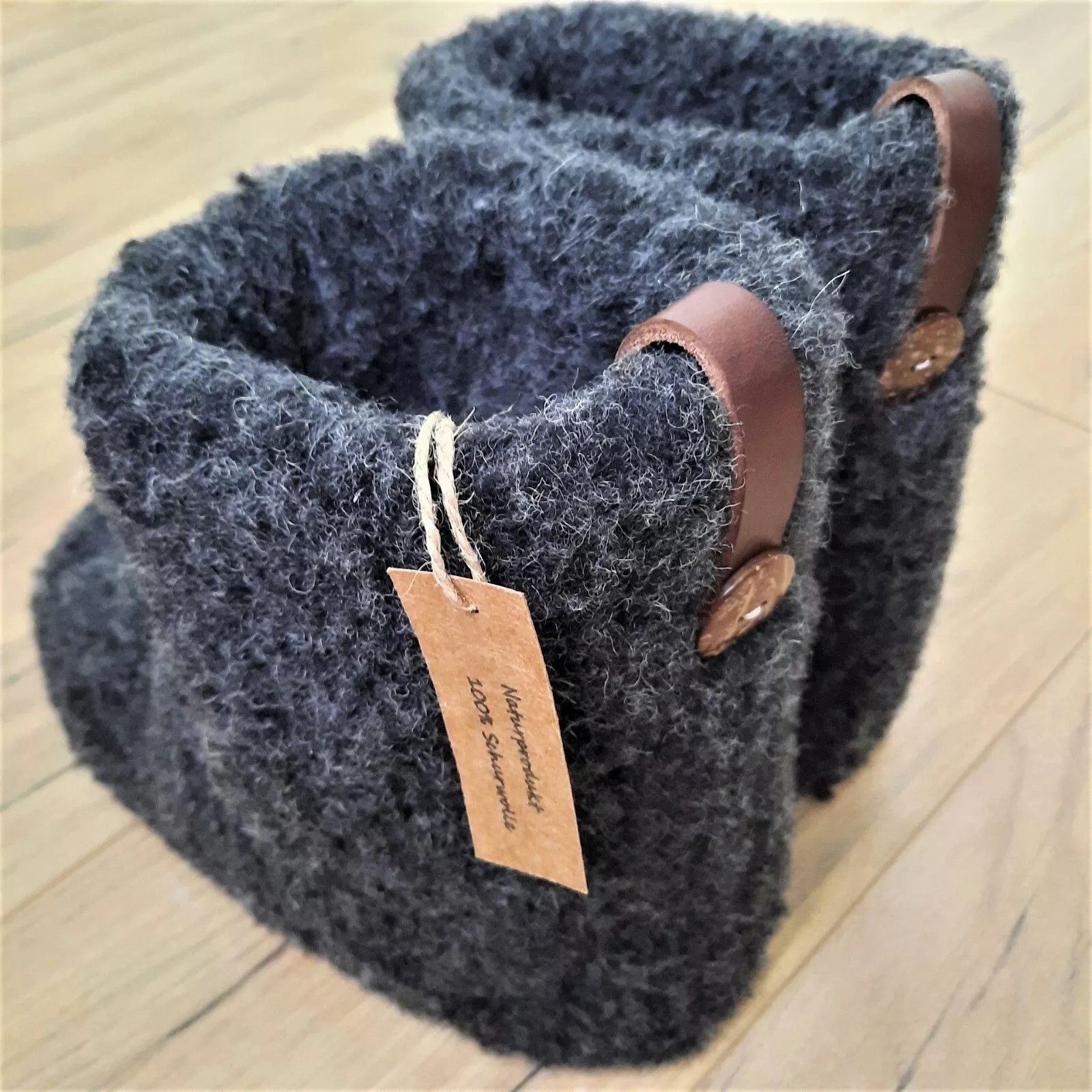 em-ka Hüttenschuhe Schurwolle Lamwolle Winter Warme Wollsocke Hausschuhe Hausschuh Füßwärmer für Damen und Herren Naturprodukt aus Schafwolle