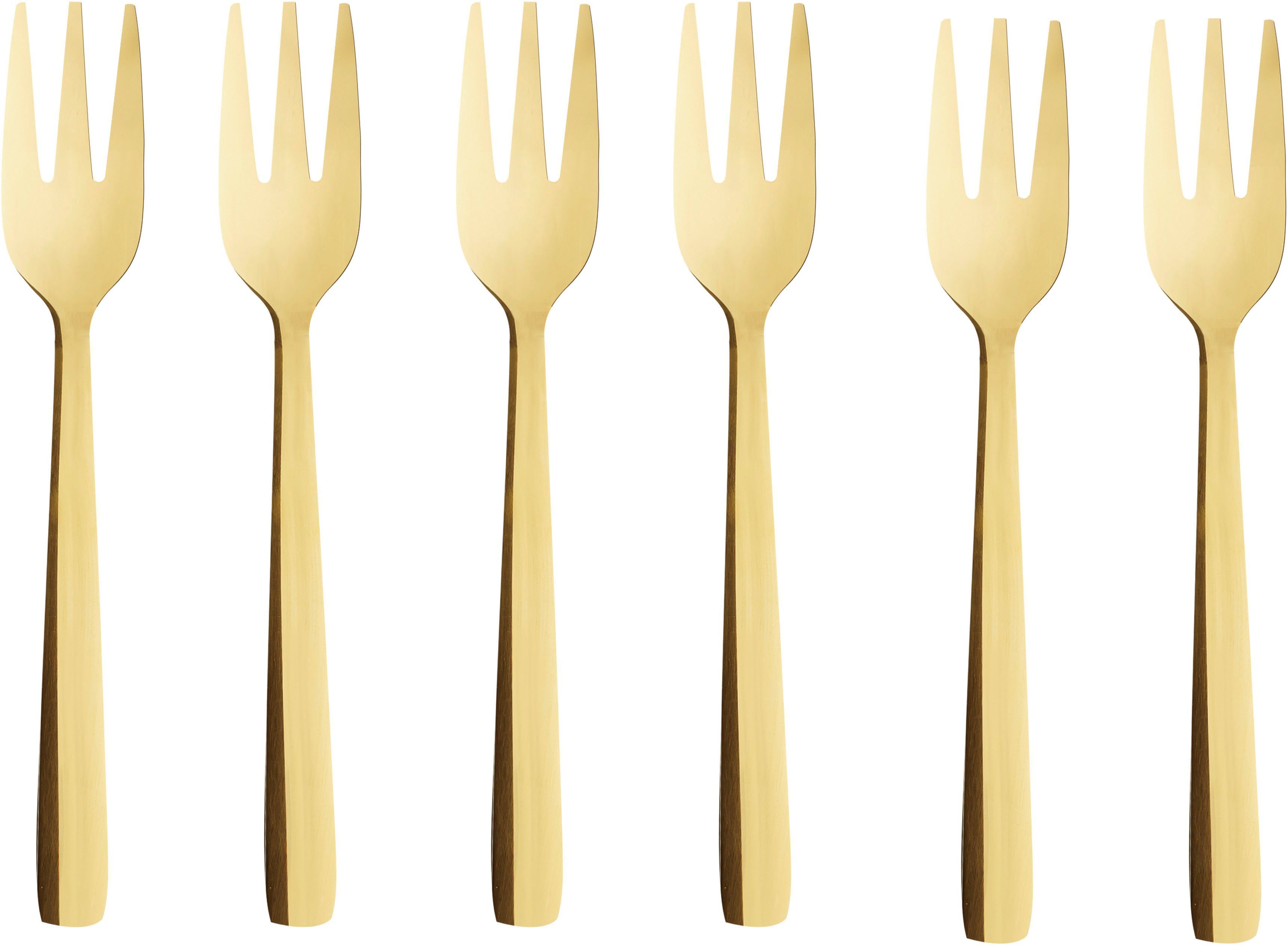 aida RAW Besteck-Set RAW (6-tlg), 6 Personen, Edelstahl, Kuchengabeln, PVD-beschichtet