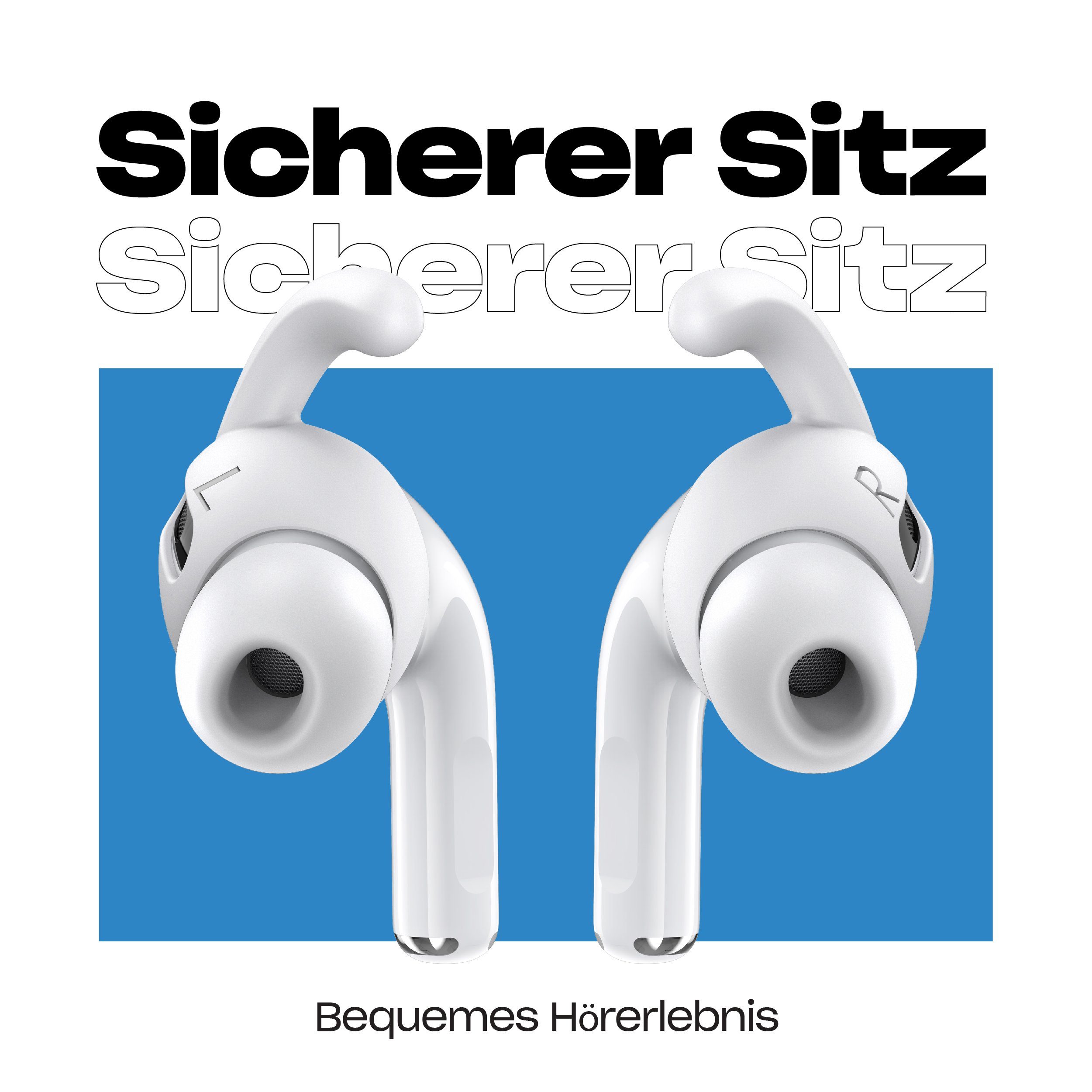 Proof Labs S5 Ohrhaken Anti-Rutsch Ohrbügel Aufsätze für Apple AirPods Pro Ohrpolster (Bessere Klangleistung, für AirPods Pro)