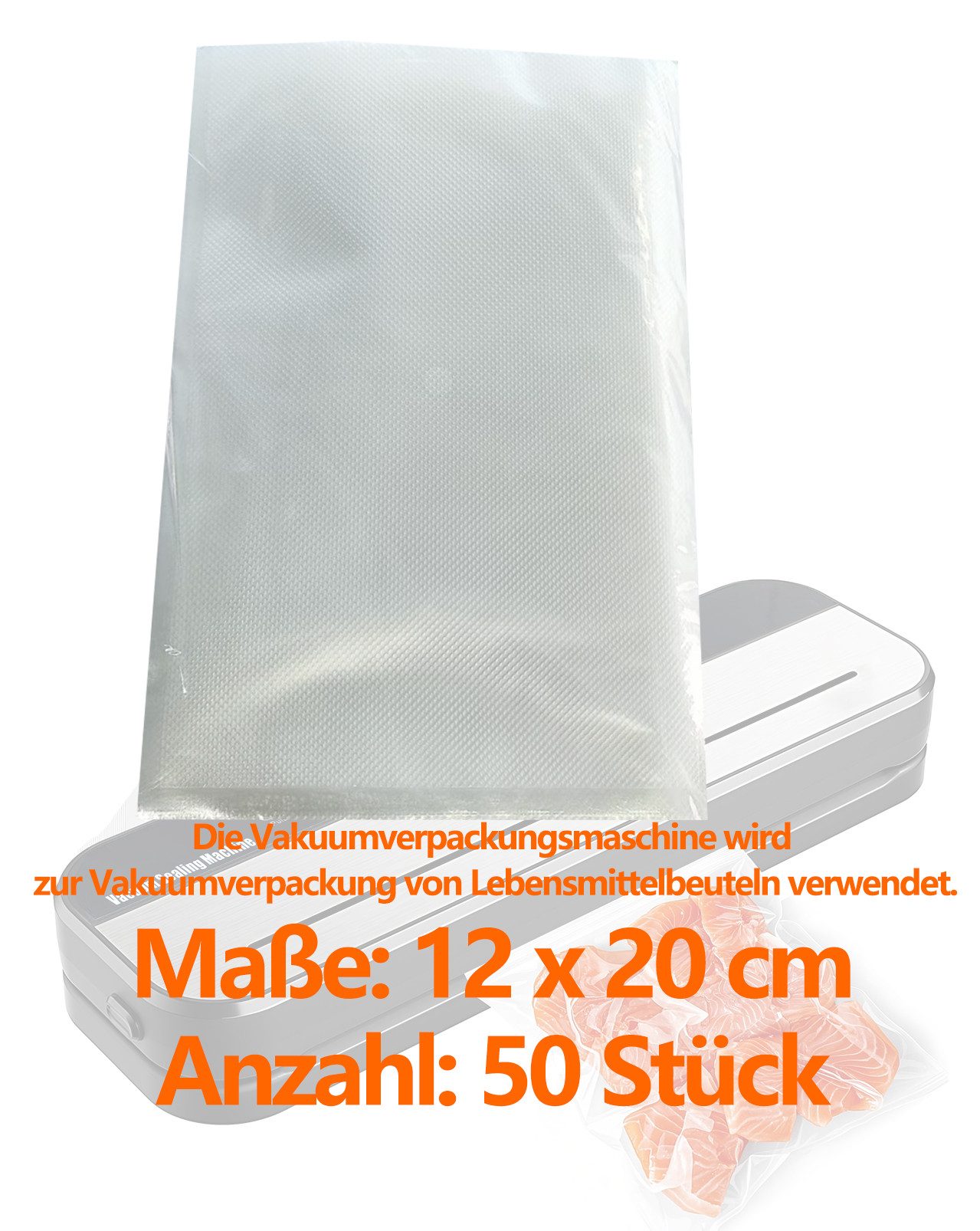 Fine Life Pro Vakuumierer Vakuummaschine: 99% Vakuumrate, 30 cm Verschluss, 50 gratis Beutel, 120W
