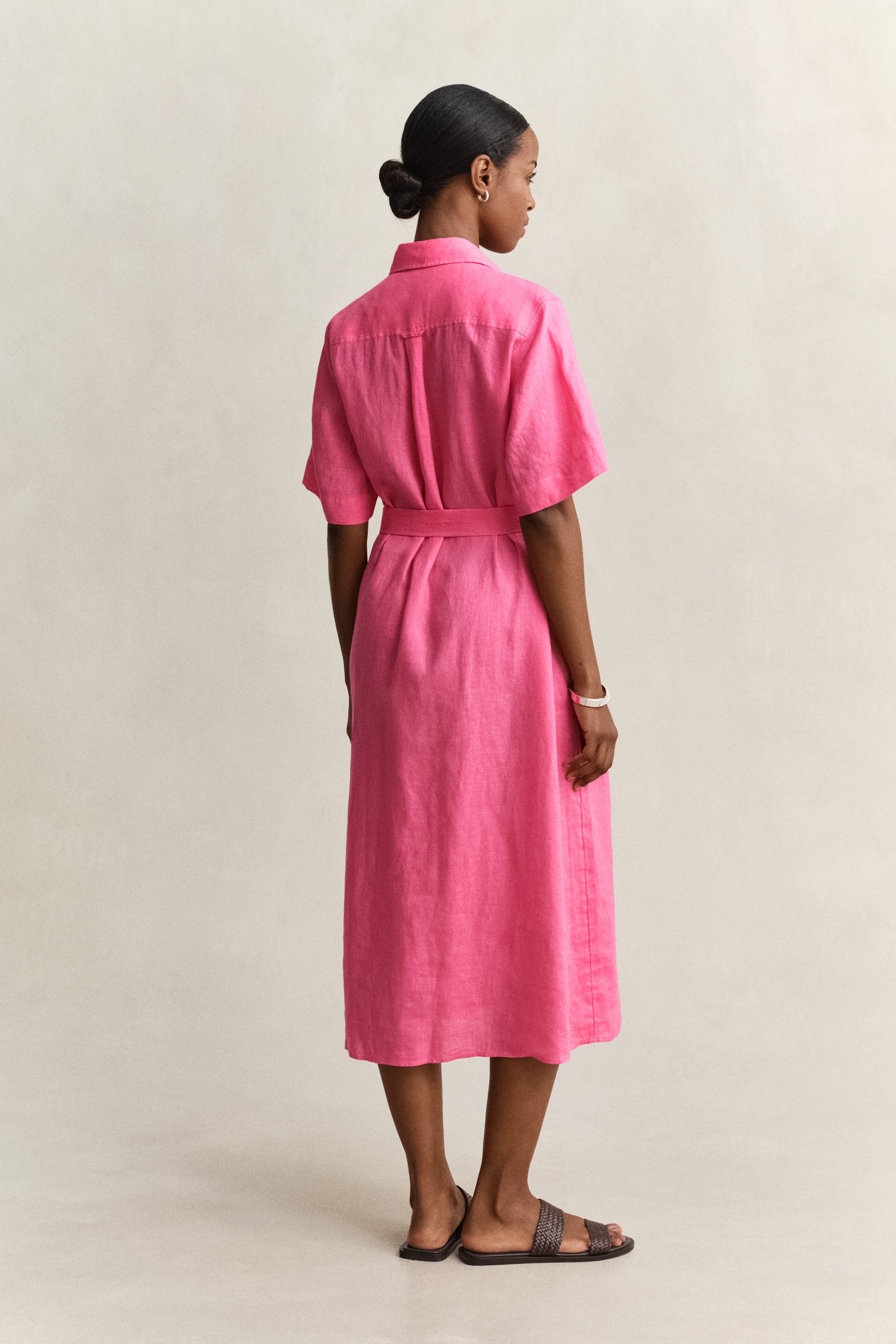Gant Hemdblusenkleid LINEN Regular fit mit Bindegürtel