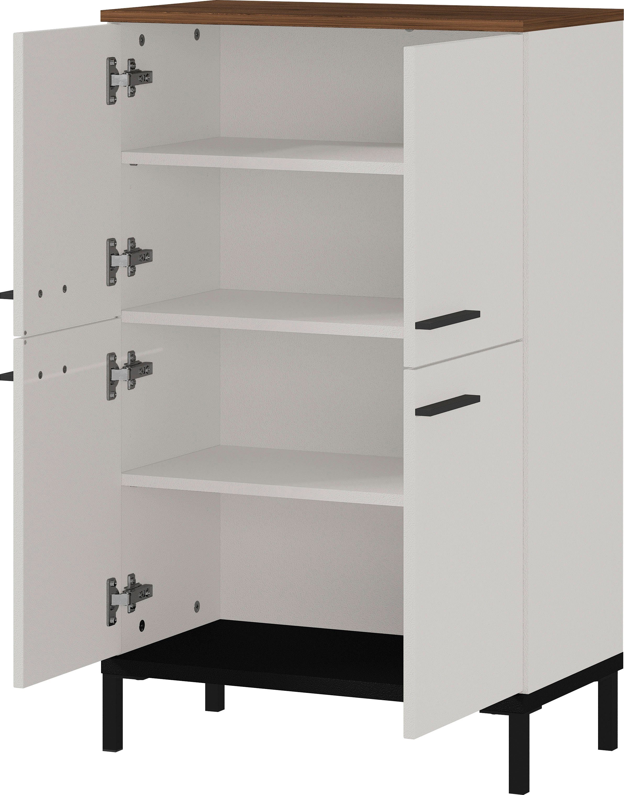 GERMANIA Midischrank Yonkers Melaminharzbeschichtung, Hochwertige ABS-Kanten, Steggriffe – Bild 4 von 5