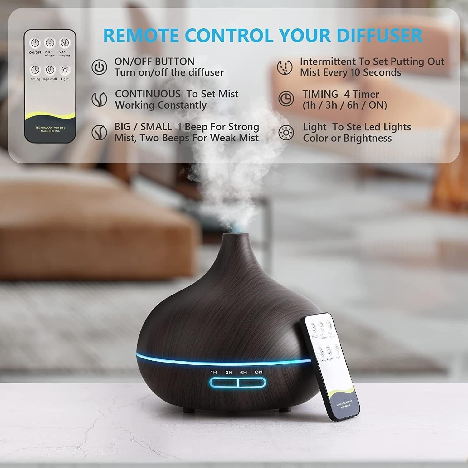 Toomoke Diffuser Aroma Diffuser, 550ml, Aroma Ultraschall-Vernebler Luftbef günstig online kaufen