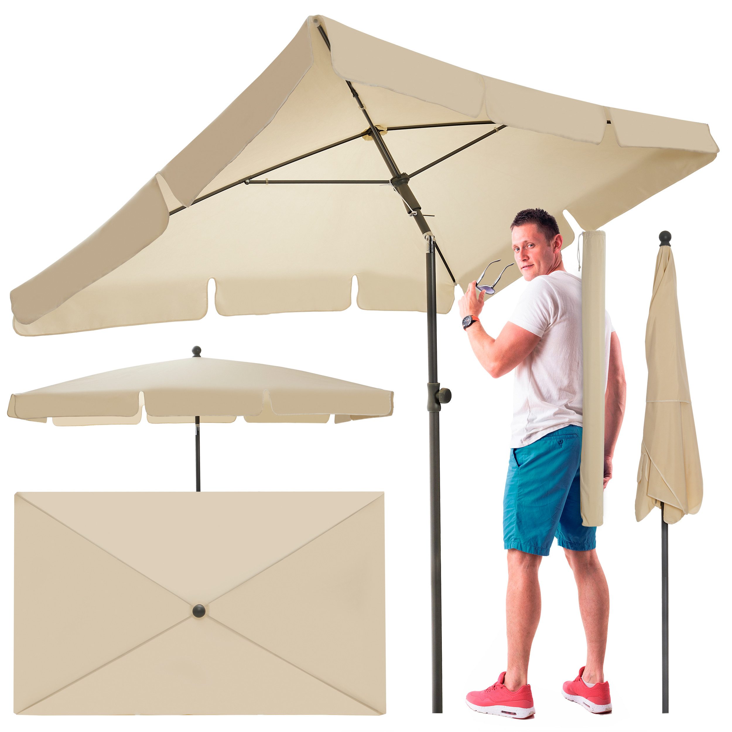 TOM Sonnenschirm 125x200 cm inklusive Kühltasche und Tragetasche, abknickba günstig online kaufen