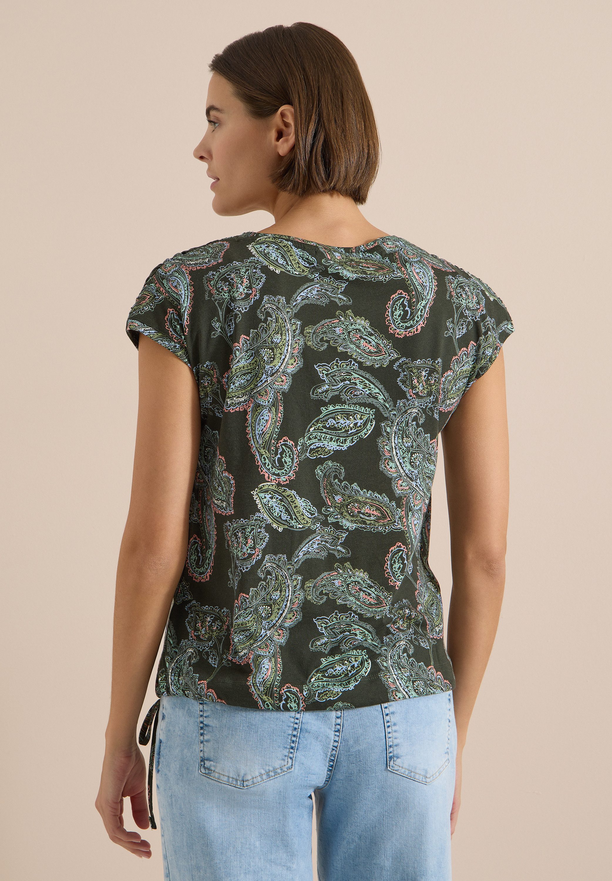 CECIL T-Shirt mit gerafften Ärmeln
