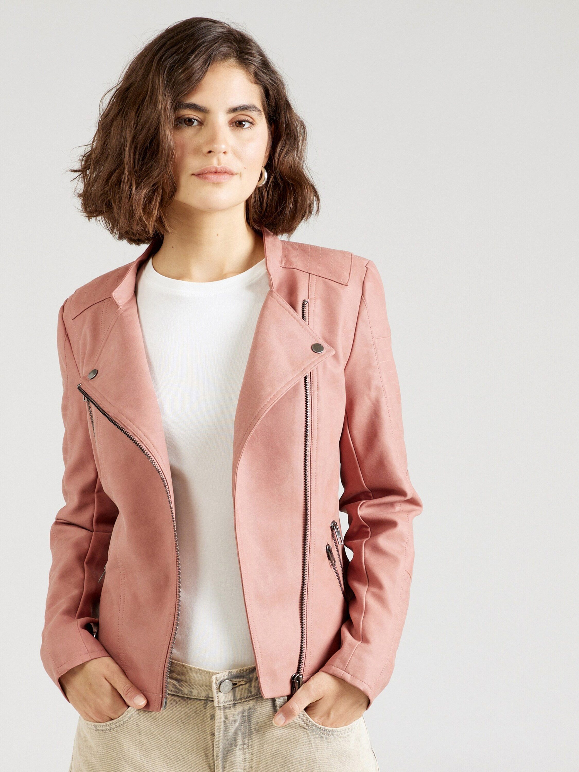 Bikerjacke Lederjacke Rosa Only Only Bikerjacke Ava ONLY Jacke Aus