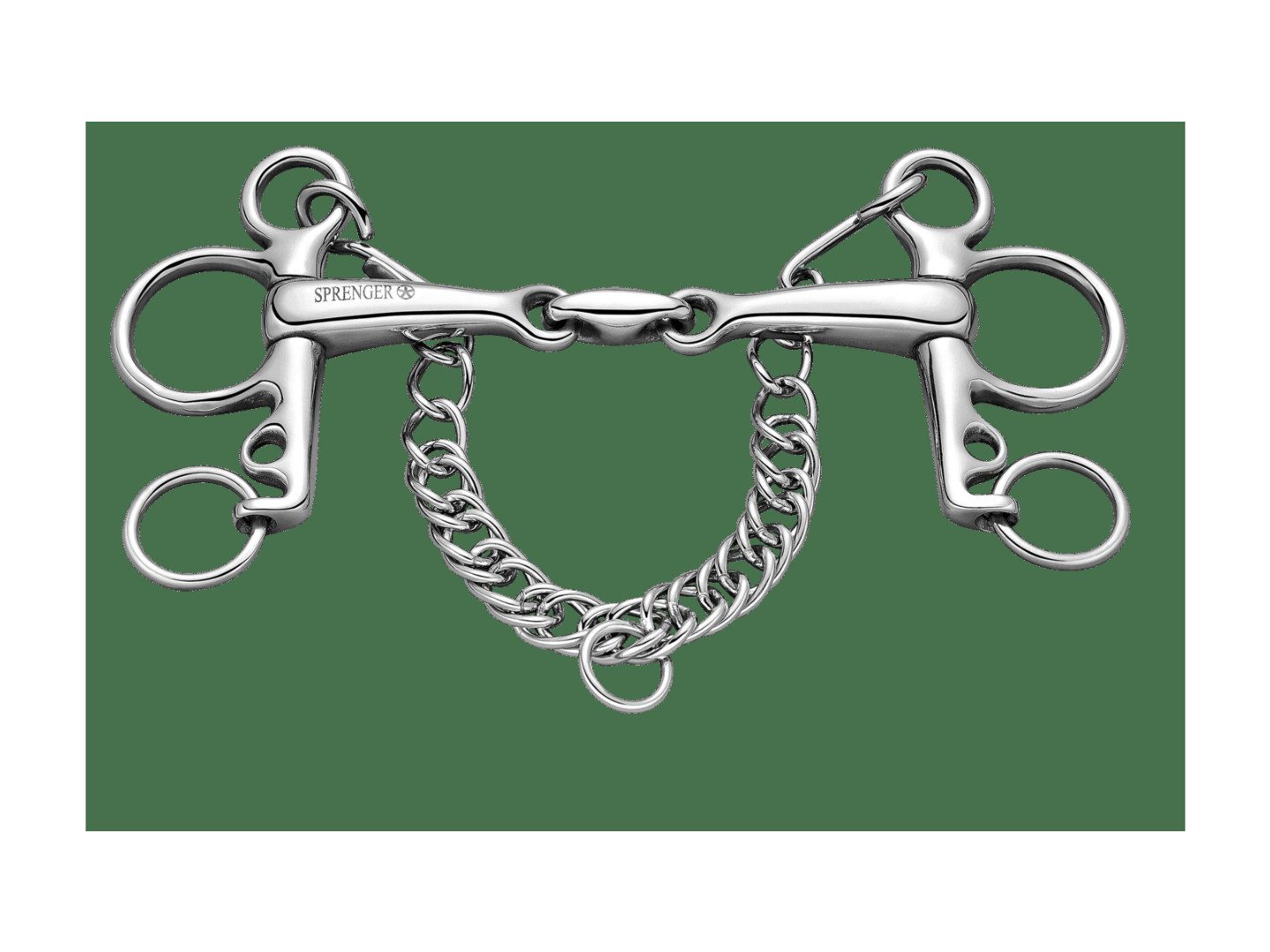 SPRENGER Stangengebiss Pelham 16 mm doppelt gebrochen, kurzer Unterzug - Edelstahl rostfrei