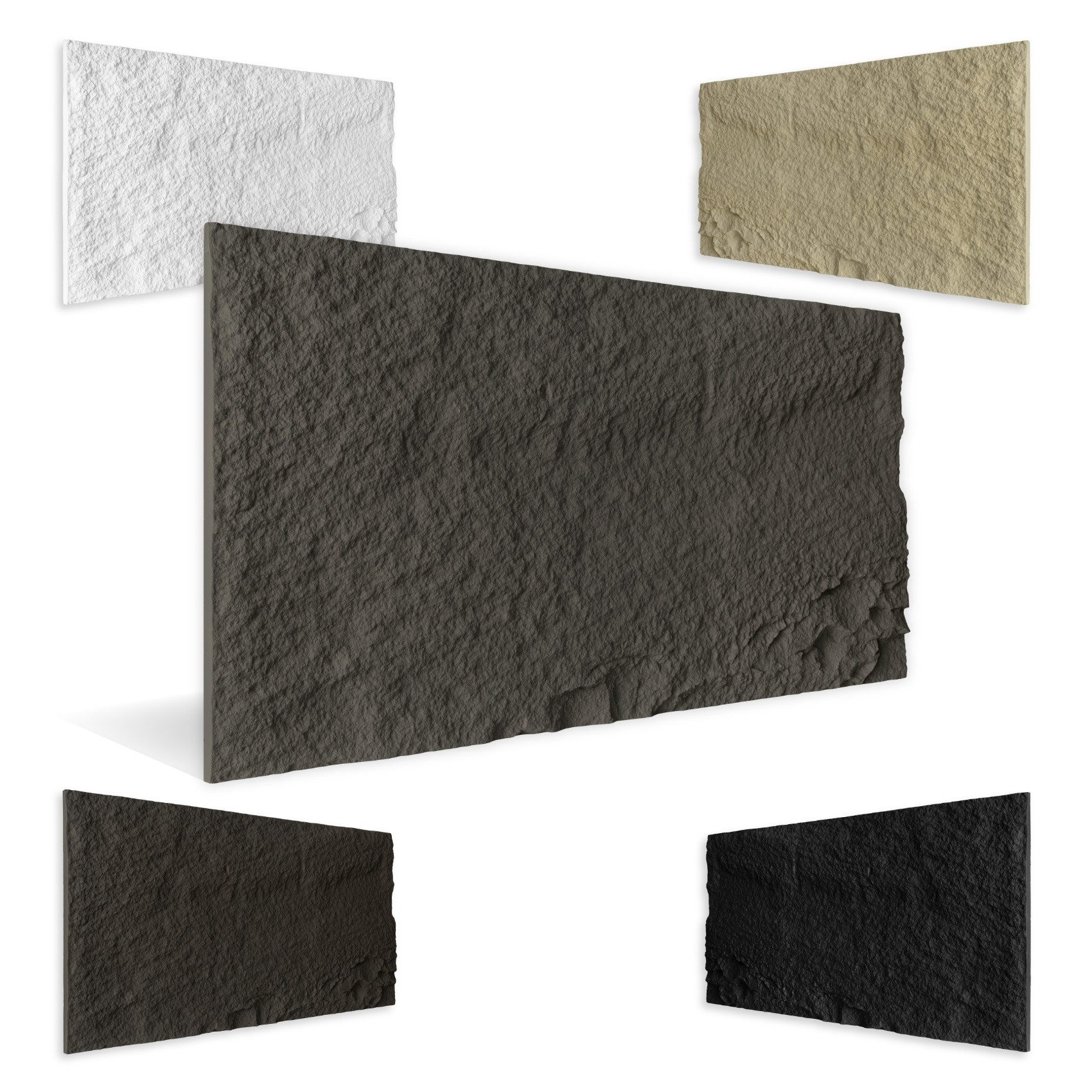 Hexim Wandpaneel, (Steinoptik Felsen Platten 1 Stück 120x60cm PU Wandverkleidung 0,73 m² 3D Paneele Bruchstein Stone Dekor Wandpaneele Wanddeko Steinplatte Felswand Wohnzimmer Innenwand grau (A002-04 Grey)