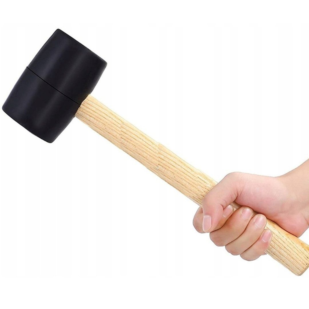 RACEL Gummihammer Gummihammer 220g Schwarz Schonhammer Holzgriff Rückschlagsfrei (1-St), Schonend & präzise – Bild 5 von 5