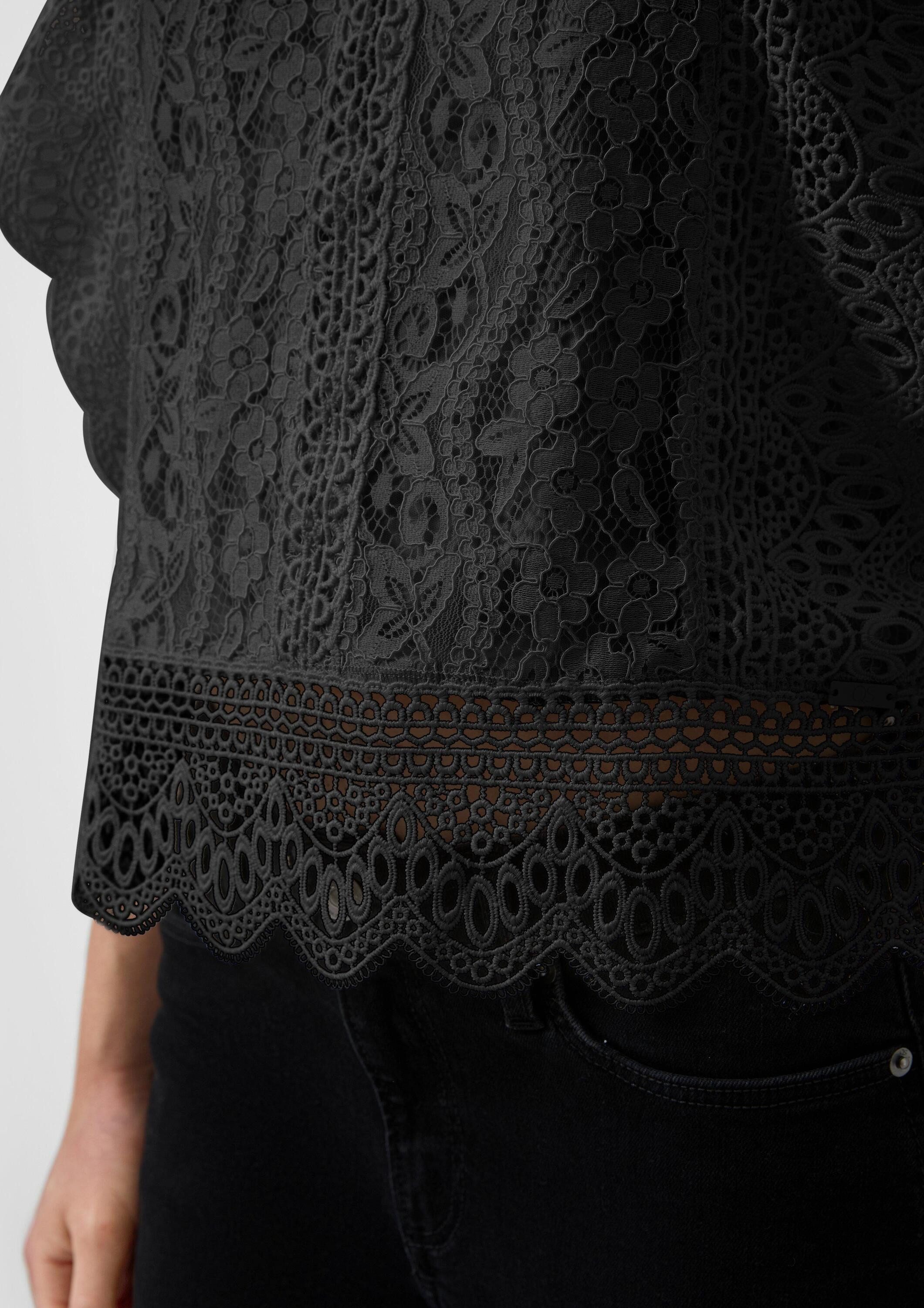 QS Blusentop Bluse Blusentop aus Spitze