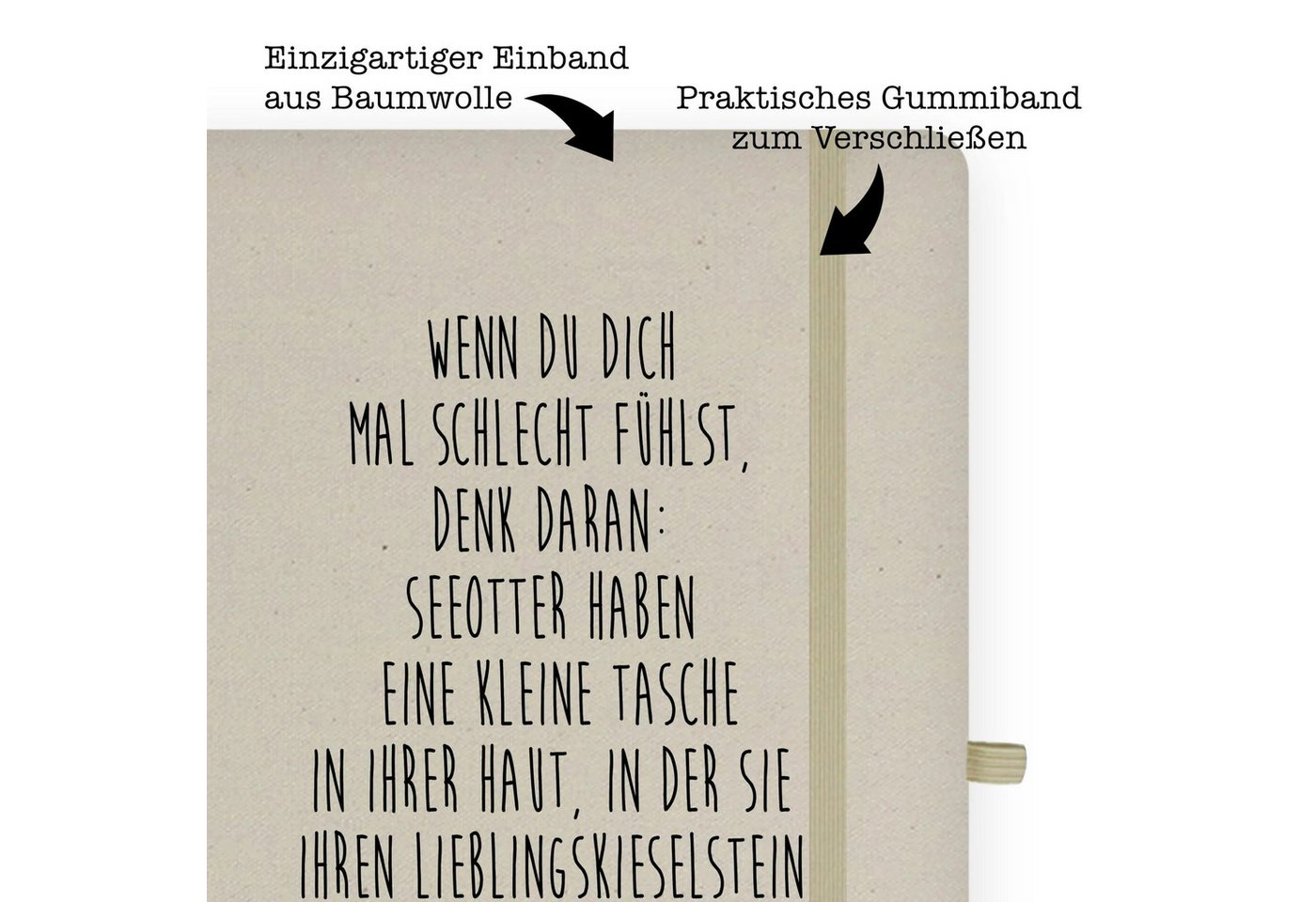 Thumbnail - Mr. & Mrs. Panda Notizbuch Otter Stein - Transparent - Geschenk, Seeotter, DIN A4 Bullet Journal Mr. & Mrs. Panda, Echte...