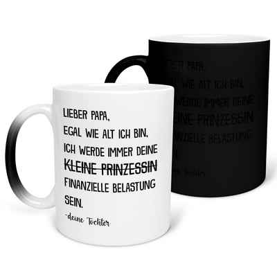 22Feels Tasse Papa Geschenk Vatertag von Tochter Vater Geburtstag Kaffeetasse Mann, Keramik, FARBWECHSEL Zaubertasse, Made in Germany