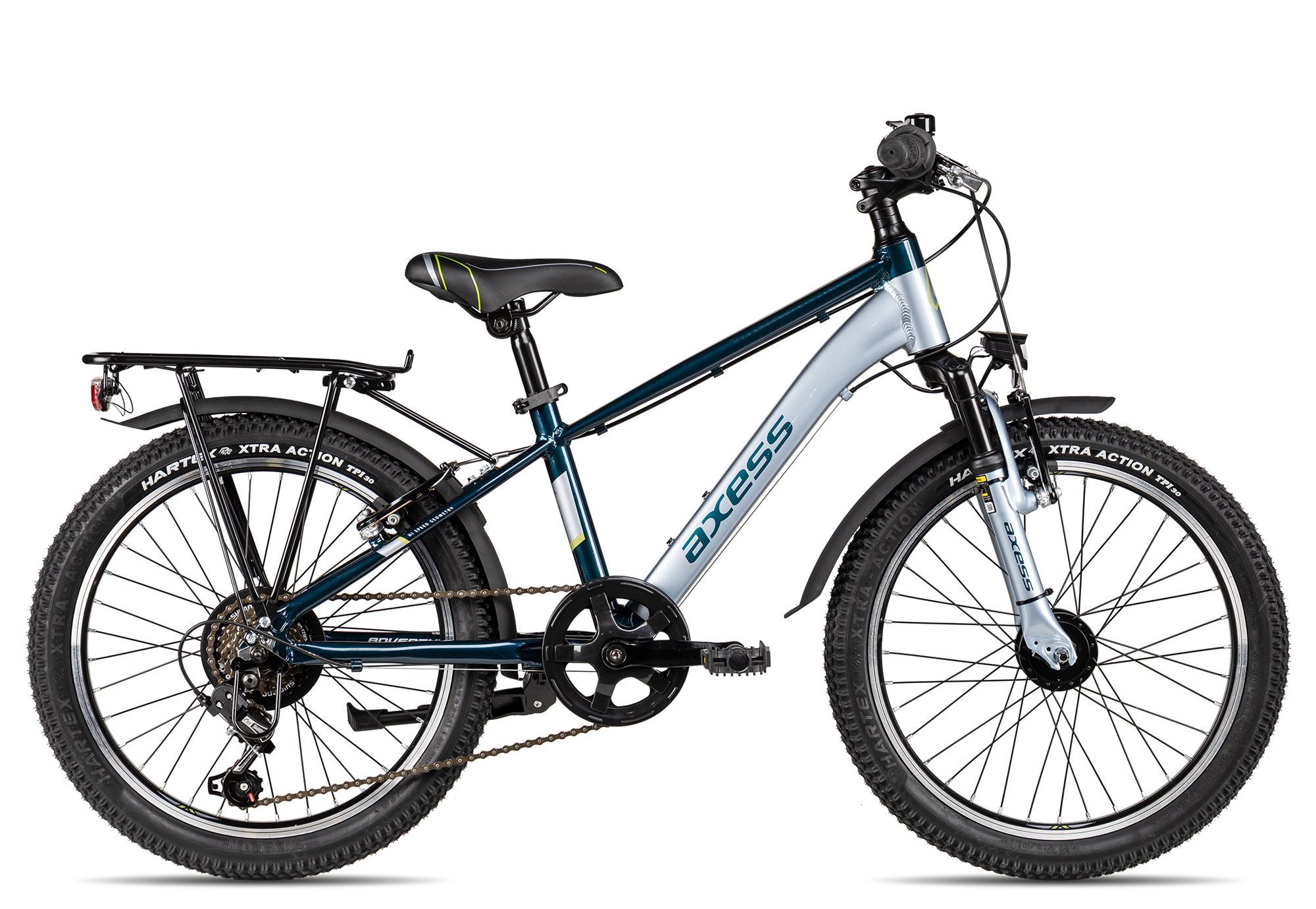Axess Kinderfahrrad Axess Adventure 6 20, 6 Gang Shimano Tourney 6 Schaltwerk, Kettenschaltung, Straßenausstattung blau