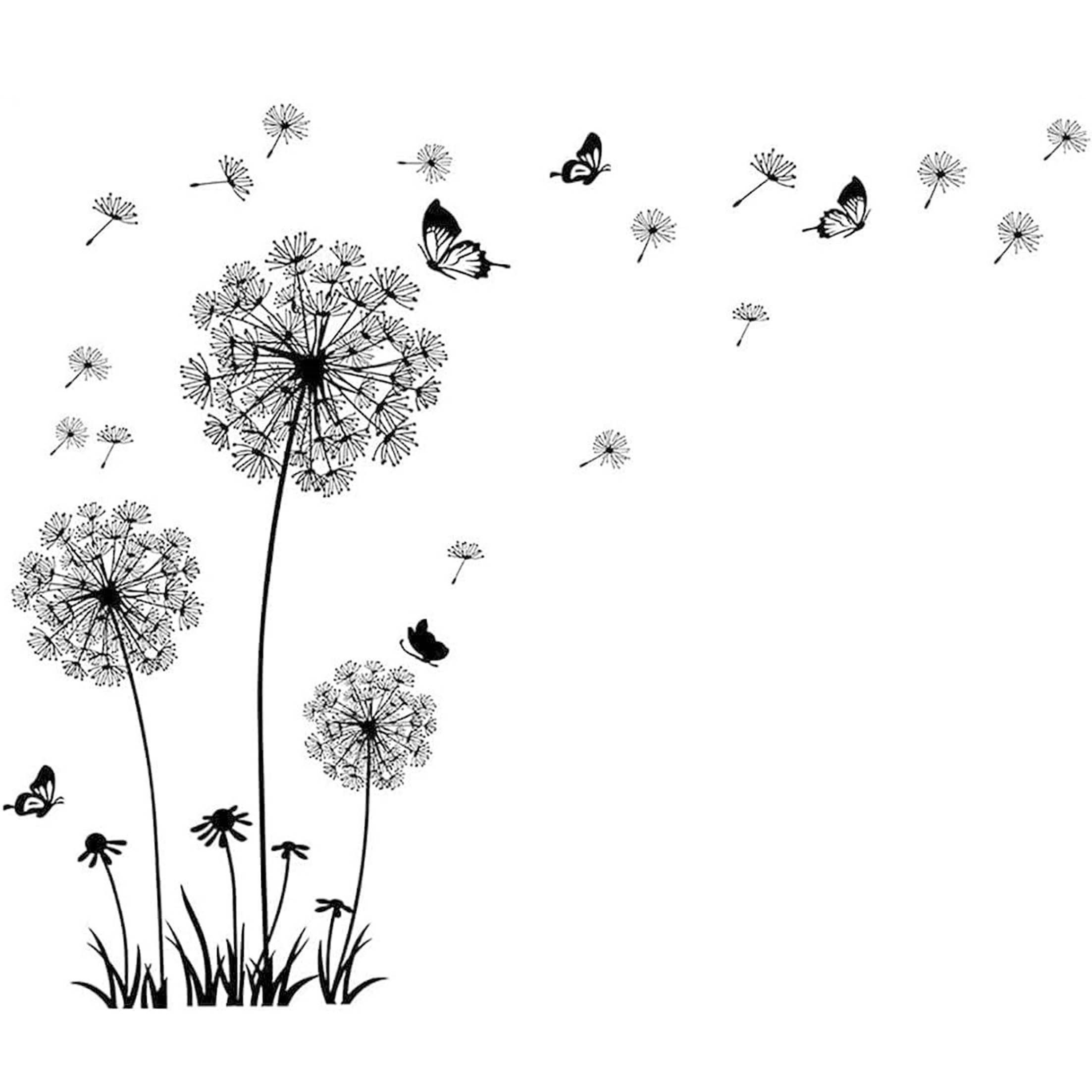 KINSI 3D-Wandtattoo Pusteblume Wanddeko,Pflanzen Schmetterlinge Wandaufkleb günstig online kaufen