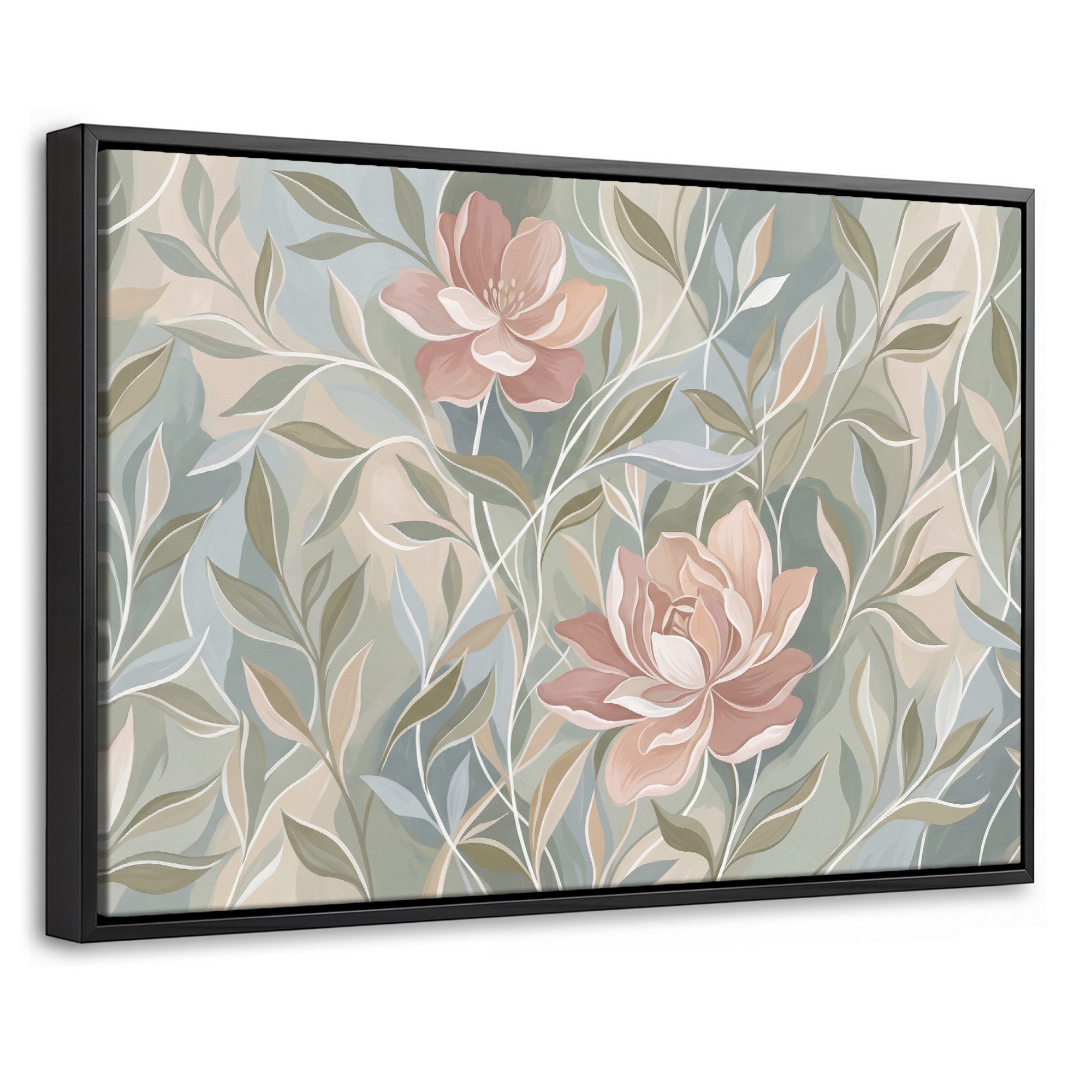 OneMillionCanvasses® Leinwandbild mit Rahmen - Elegant - Romantisch - Rosa, Fotodruck (1 St), Bilder, Zimmer Wand Bild Dekoration 30x20cm