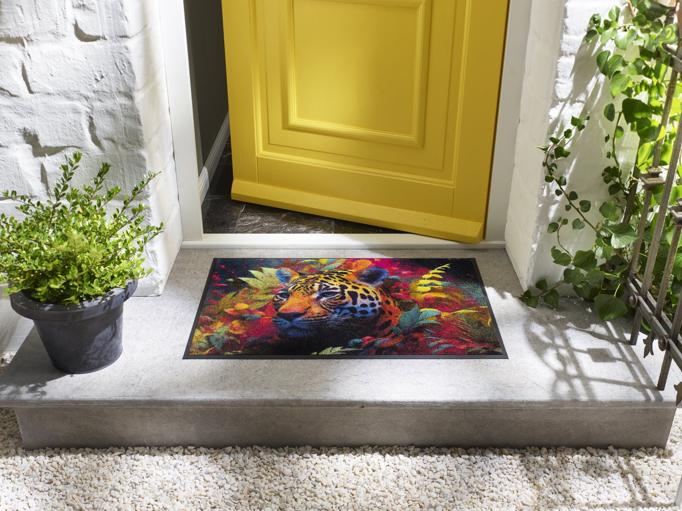 Floornovo Fußmatte Schmutzfangmatte, Dschungelfleck, 75 x 50 cm, rechteckig, rutschfest