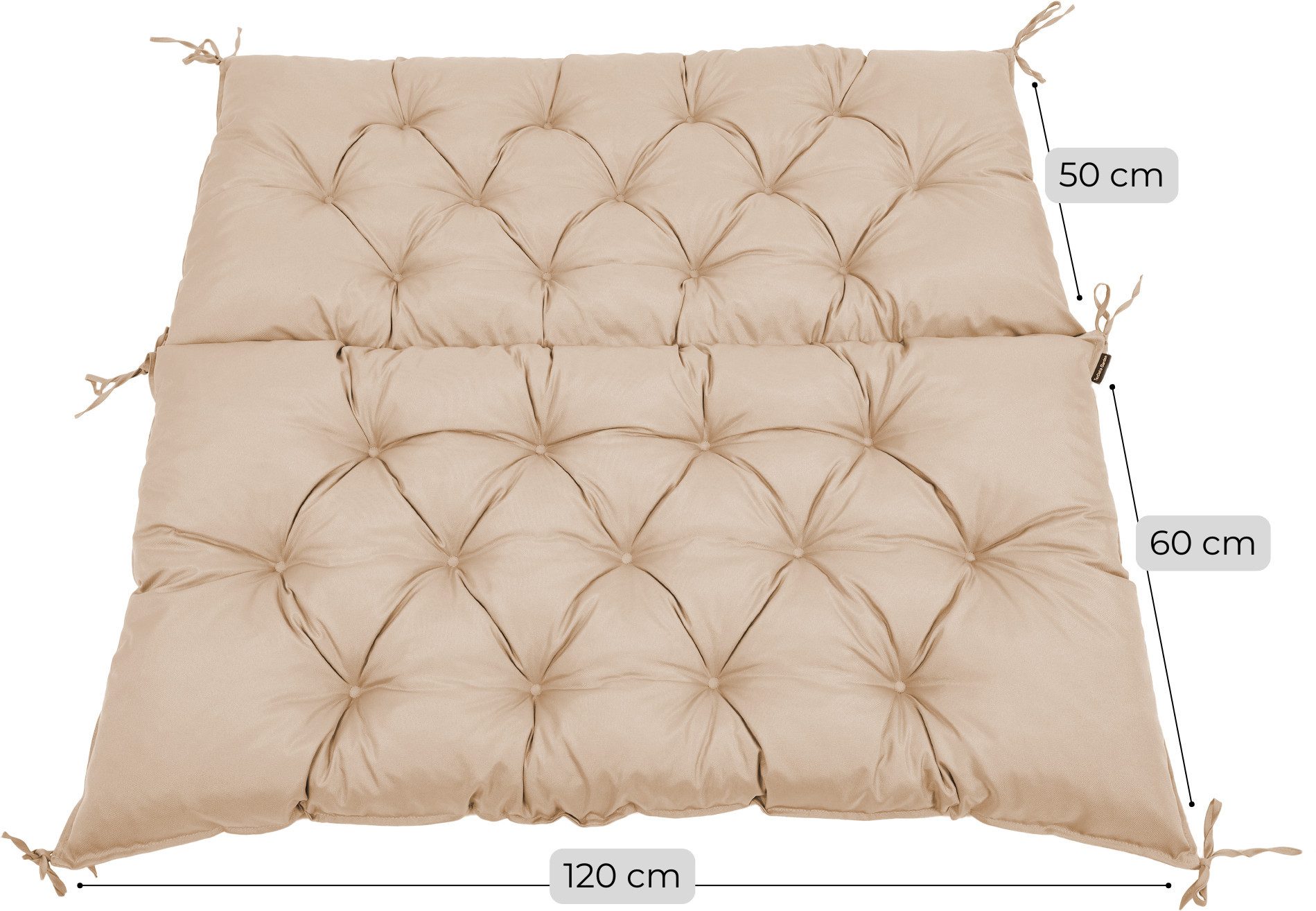 TexDeko Palettenkissen TexDeko-Garden Palettenauflage mit Rückenlehne gesteppt 120x60x50, (Sitzfläche 120x60cm + Rückenlehne 120x50cm)