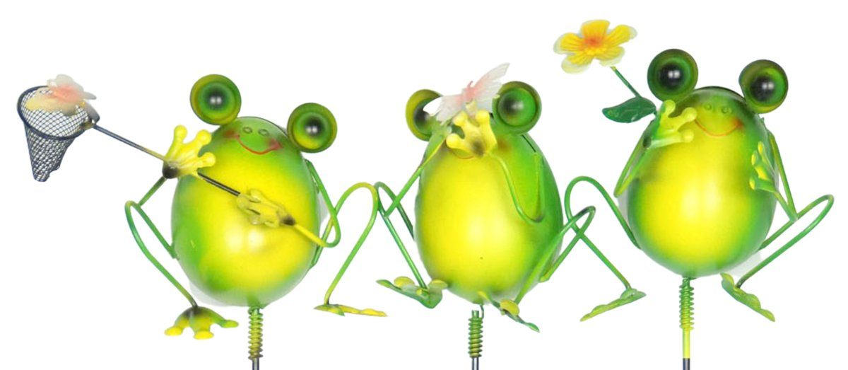 Denk Gartenstecker 3er Set schöne Gartenstecker Frösche (3-St)