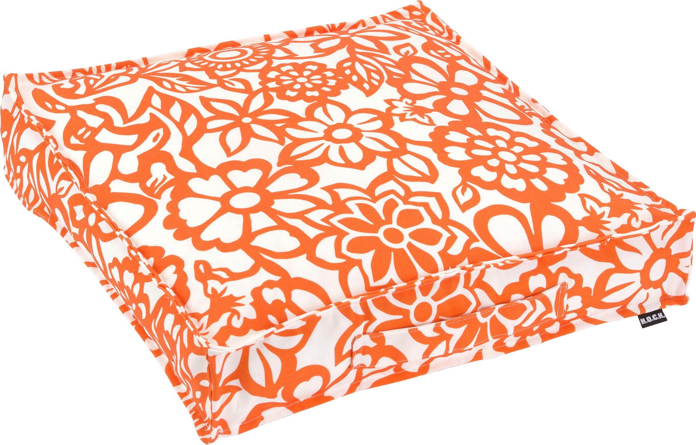 Sitzkissen Blumen-Optik H.O.C.K. in orange Paloma,
