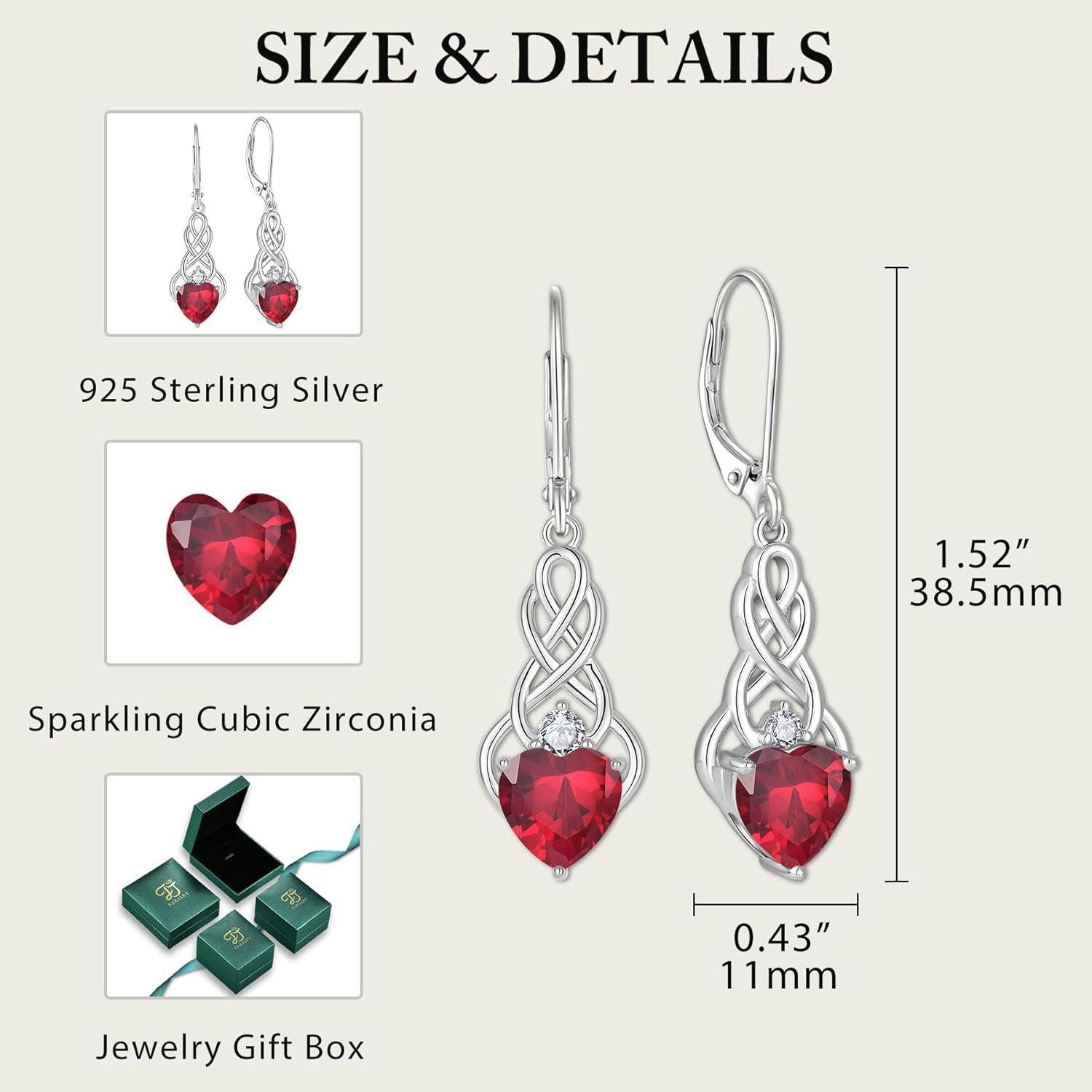 LuxusKollektion Schmuckset Unendlichkeit Keltischer Knoten Hängend Ohrringe 925 Silber