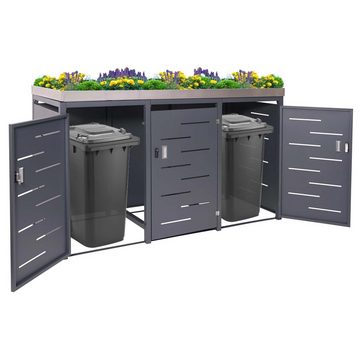MCW Mülltonnenbox MCW-H40-3, Mülltonnen mit 80 bis 240L Fassungsvermögen, abschließbar erweiterbar