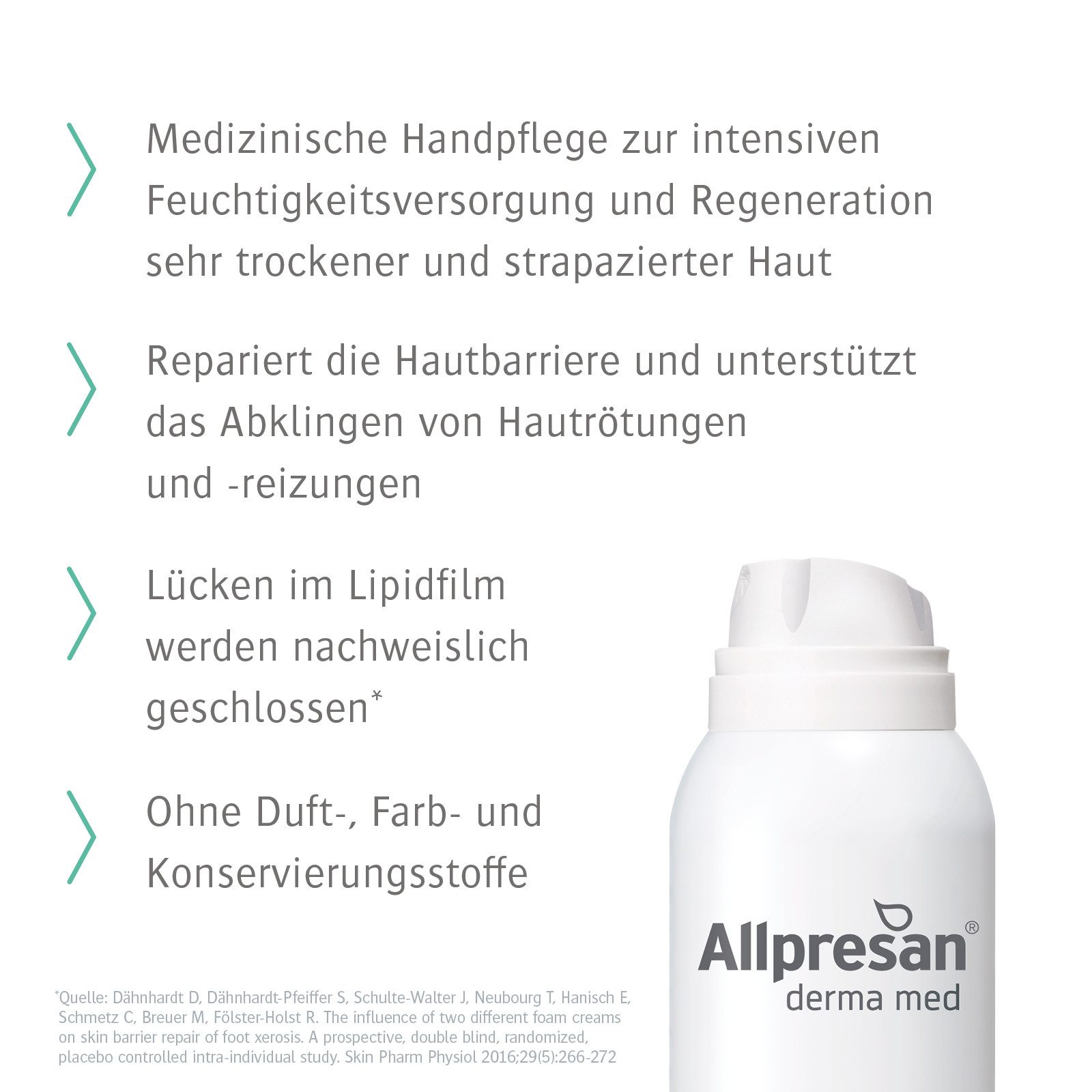 Allpresan Handmousse Allpresan hydro Repair Schaum-Creme Hände 100ml Reparierende, 1-tlg., schnell einziehende, medizinische Hautpflege für trockene Hände