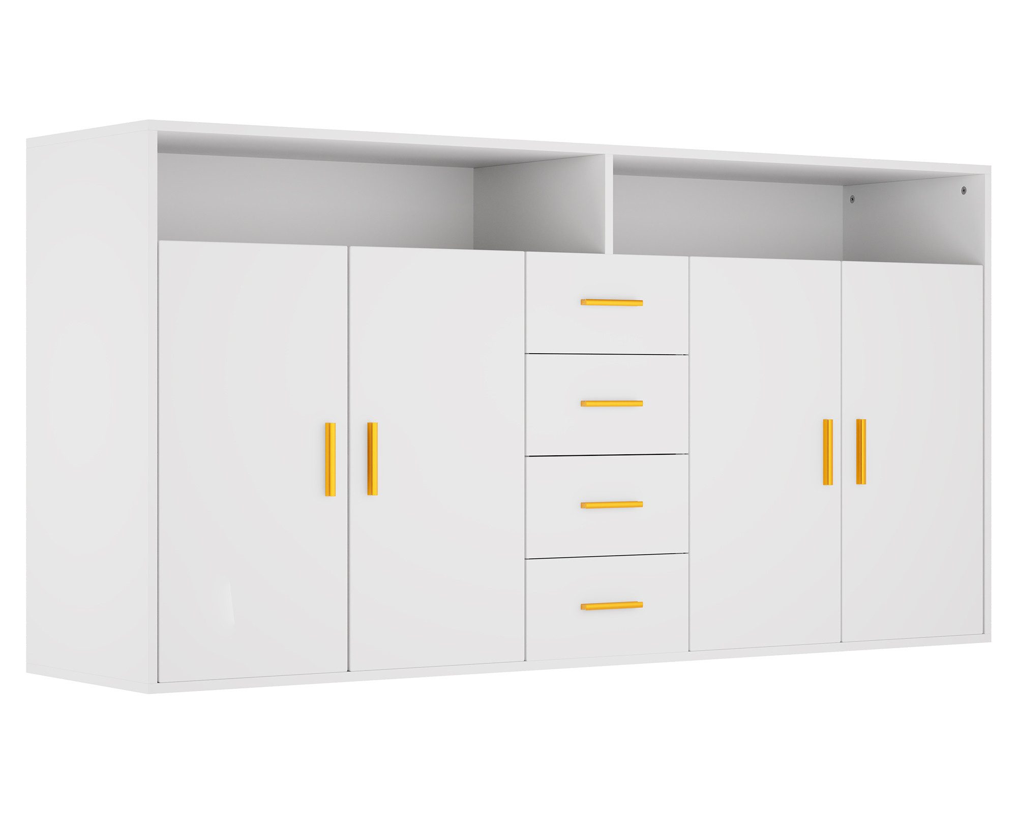 HOMAVO Sideboard BG1-L mit 4 Schubladen, 2 Türen & offenen Fächern – 160 cm günstig online kaufen