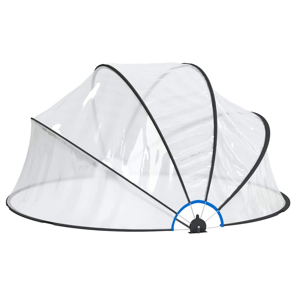 furnicato Poolüberdachung Pool-Kuppel Zelt 315 x 158 cm Transparent, (1 tlg), Wetterfeste Poolabdeckung mit Klappmechanismus und Erdspießen