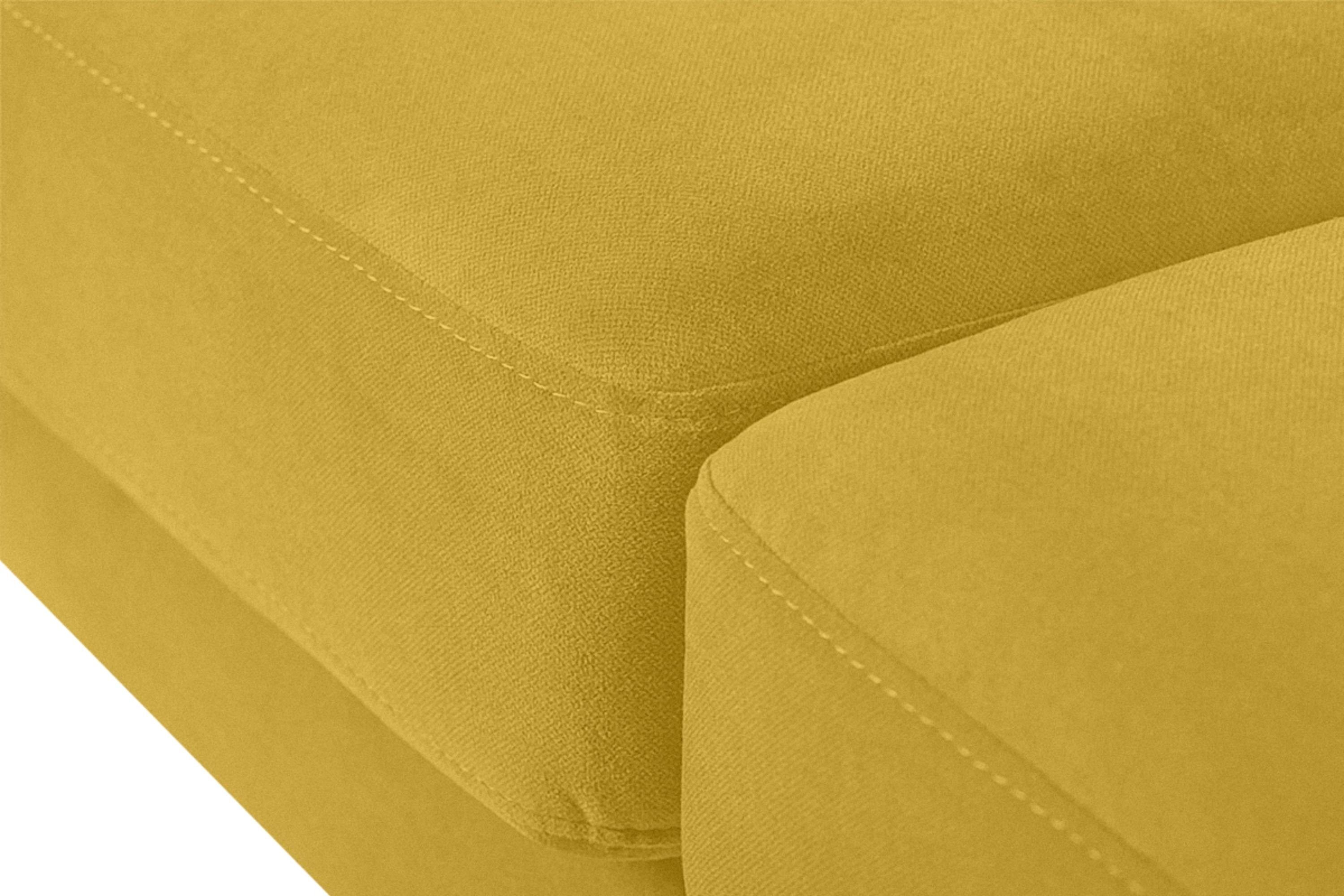 Armlehnen, Konsimo gelb Made TAGIO Scandi-Stil, | Ecksofa rechts, mit aus in gelb Europe, Ecksofa Gestell Massivholz