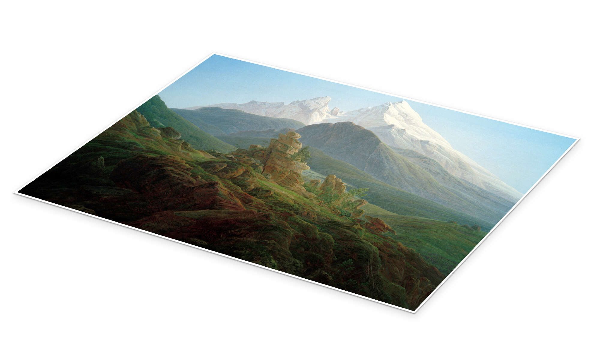 Posterlounge Wandbild Der Watzmann, Caspar David Friedrich, erhältlich als Poster, Leinwandbild, Wandsticker oder Acrylglasbild