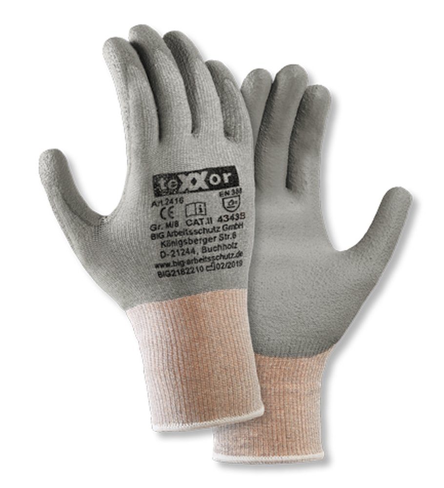 teXXor Paar 12 Schnittschutzhandschuhe Schnittschutz-Strickhandschuhe