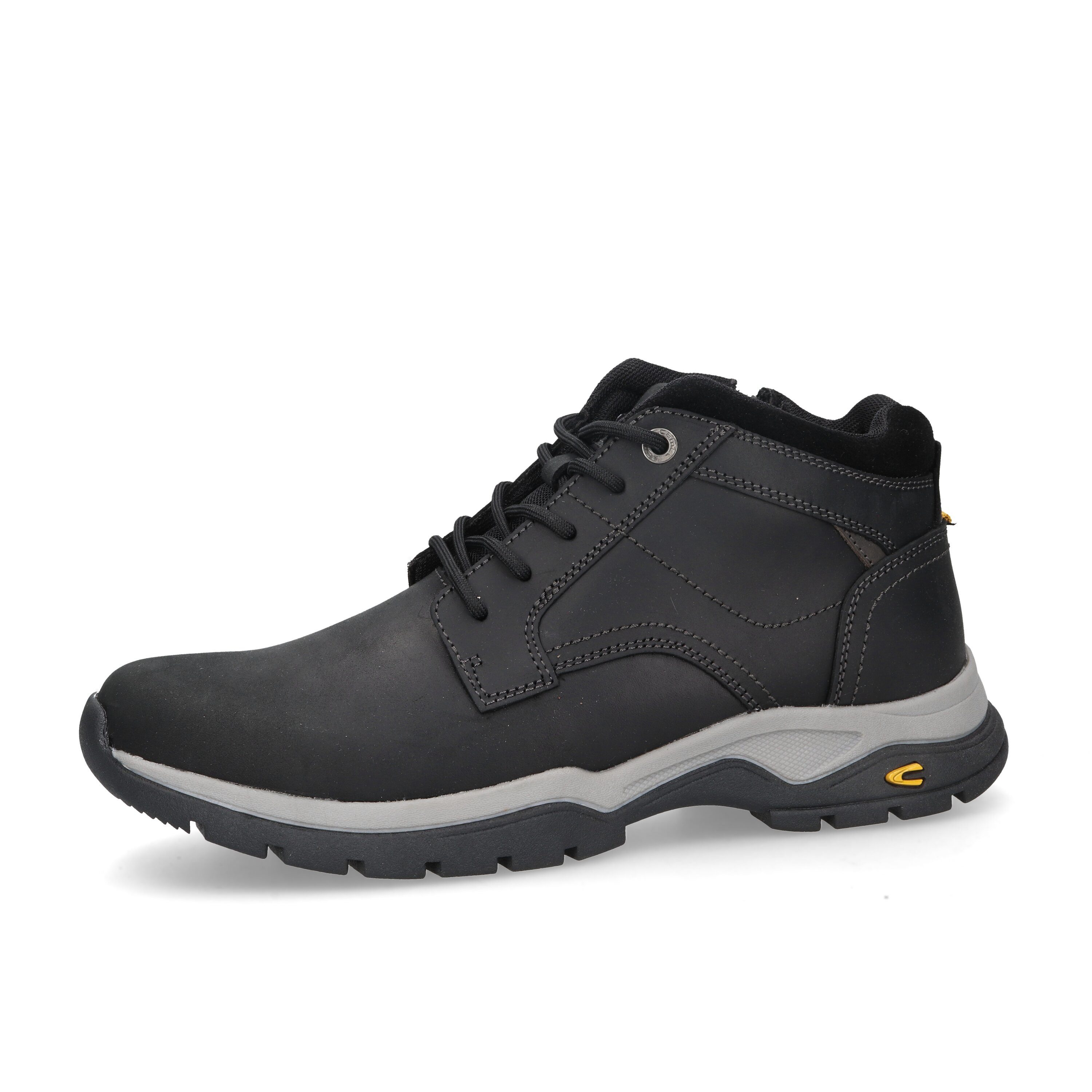 camel active Boots crazy horse/split SCHWARZ Schnürboots