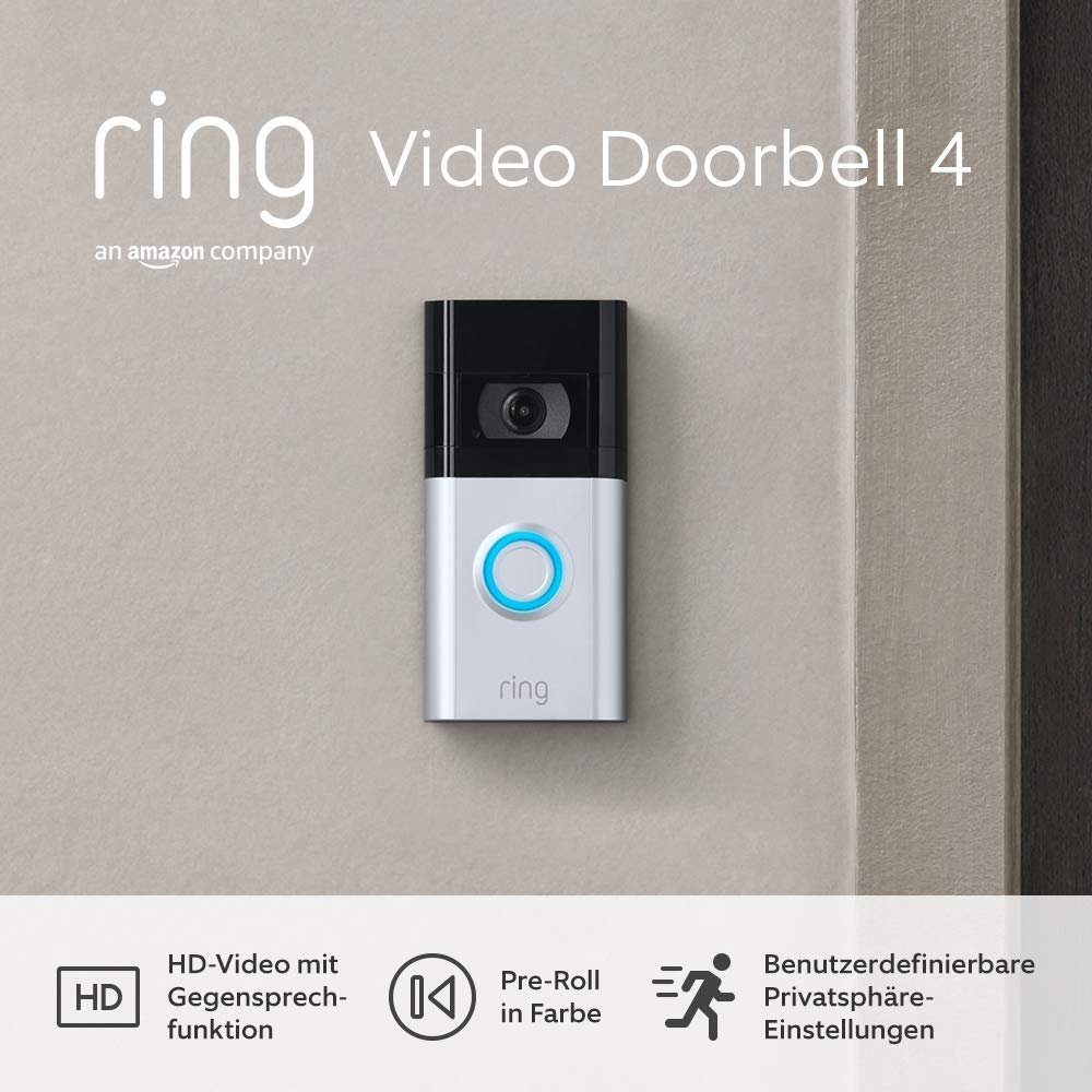 Ring Video-Türsprechanlage Video Doorbell 4 - Türsprechanlage - schwarz/silber