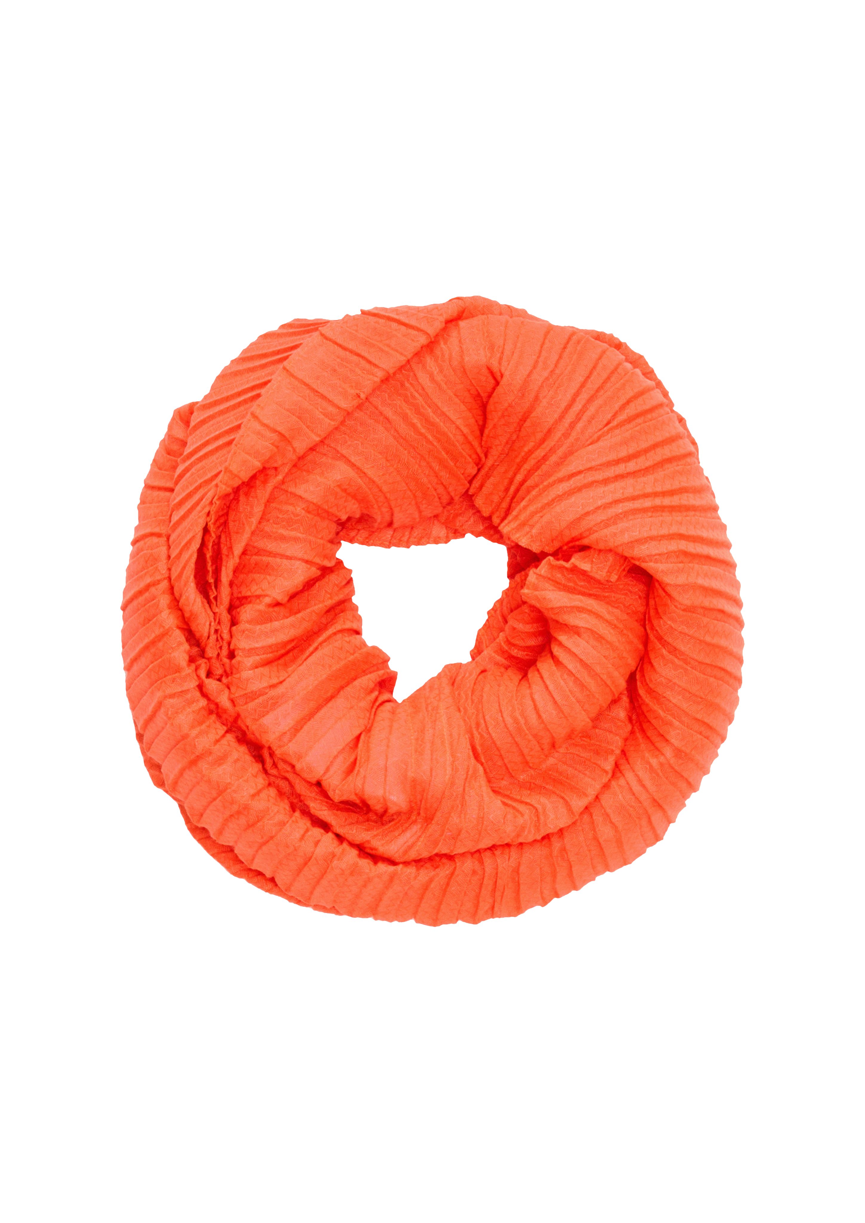 s.Oliver orange Loop-Schal Halstuch mit Plisseefalten Leichter