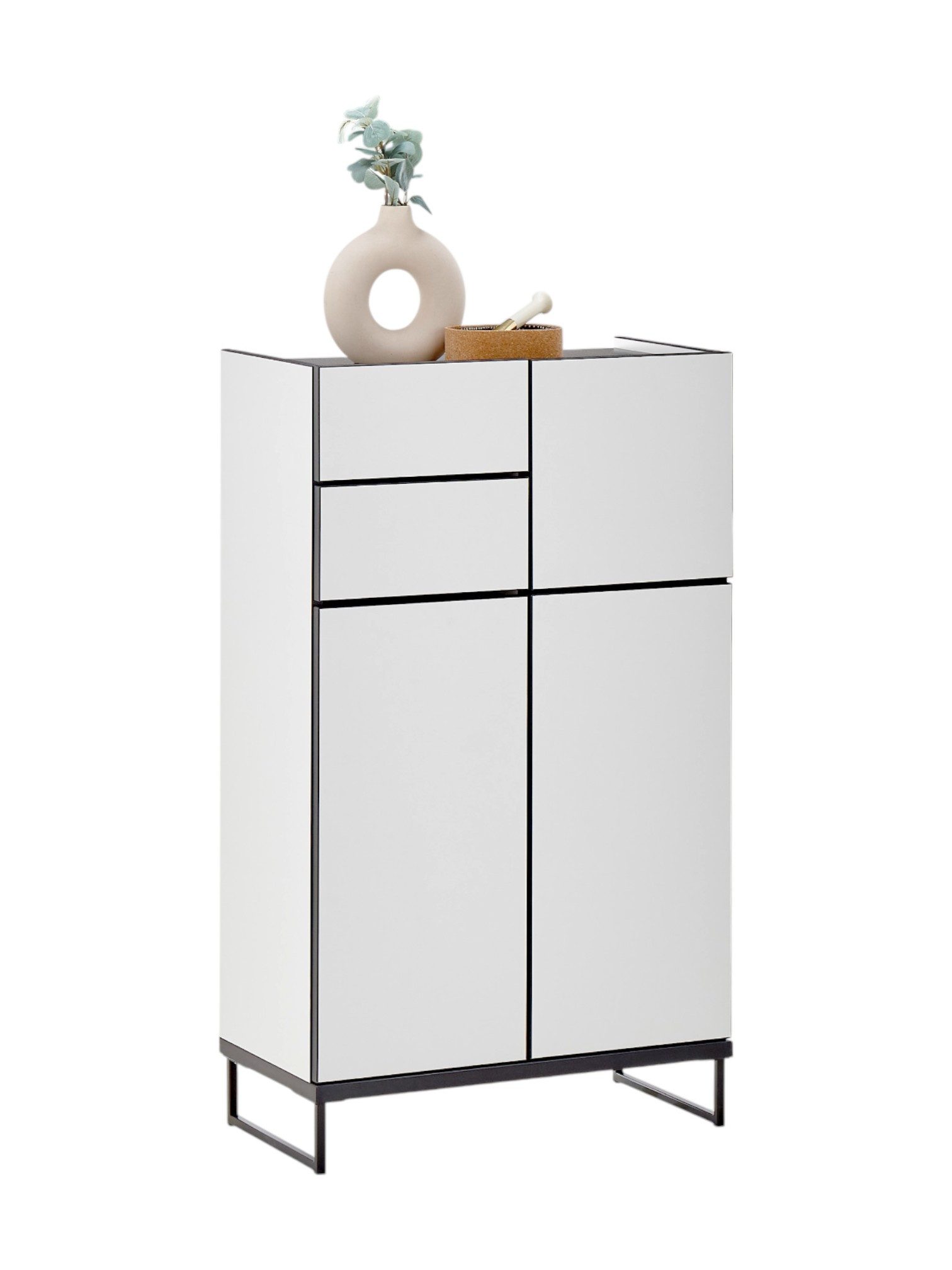 moebel-dich-auf Highboard VEGAS (Badezimmerschrank, Midischrank), Weiß matt günstig online kaufen