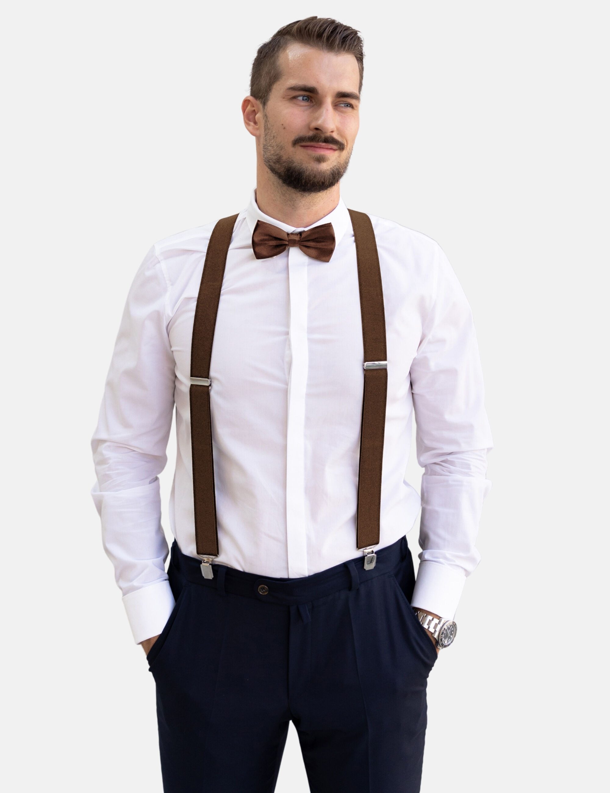 Massi Morino Hosenträger (2-St) mit Fliege