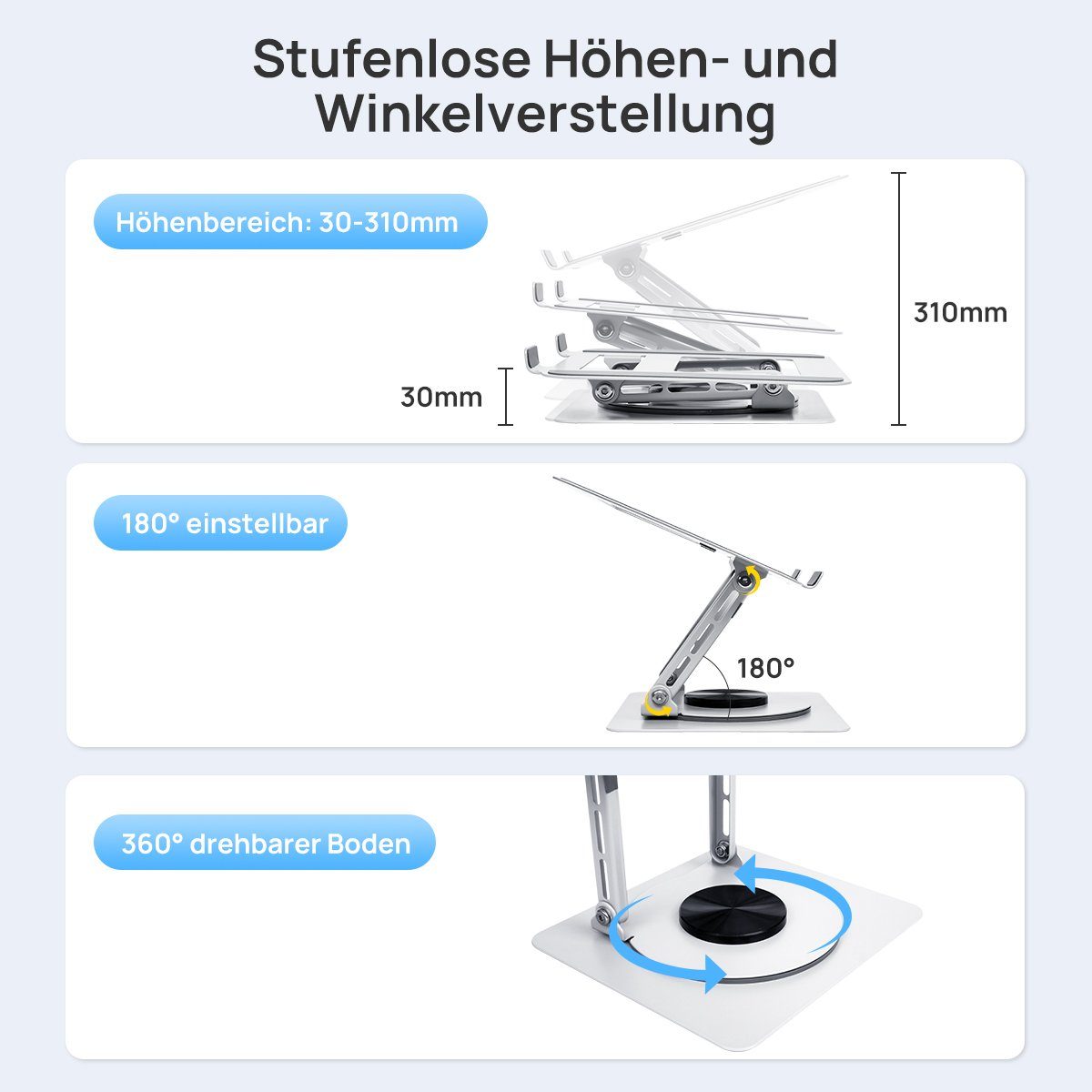 VSIUO Laptoptisch Kohlenstoffstahl Laptop Ständer, 28 günstig online kaufen
