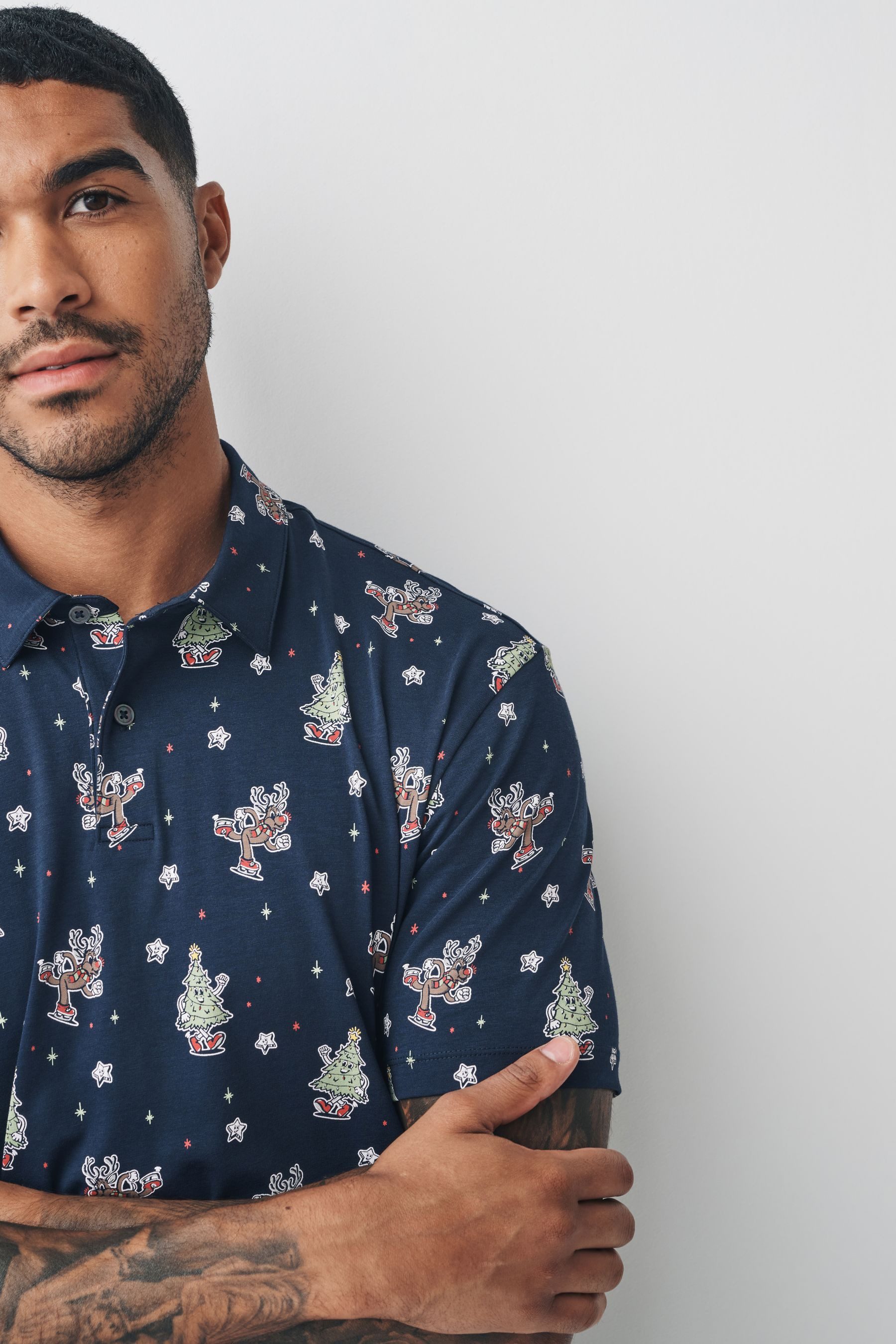 Next Poloshirt Weihnachtliches Polohemd (1-tlg)