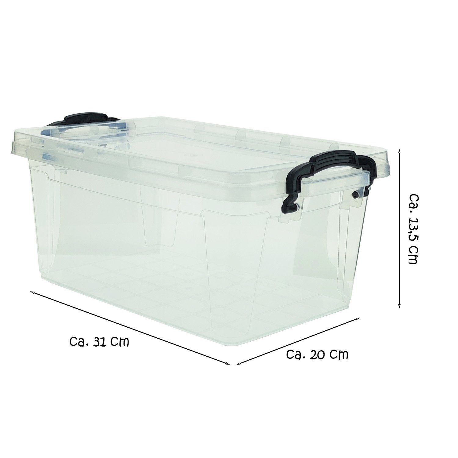 5 Stück Aufbewahrungsbox mit Deckel aus Kunststoff 7 - 80L transparent