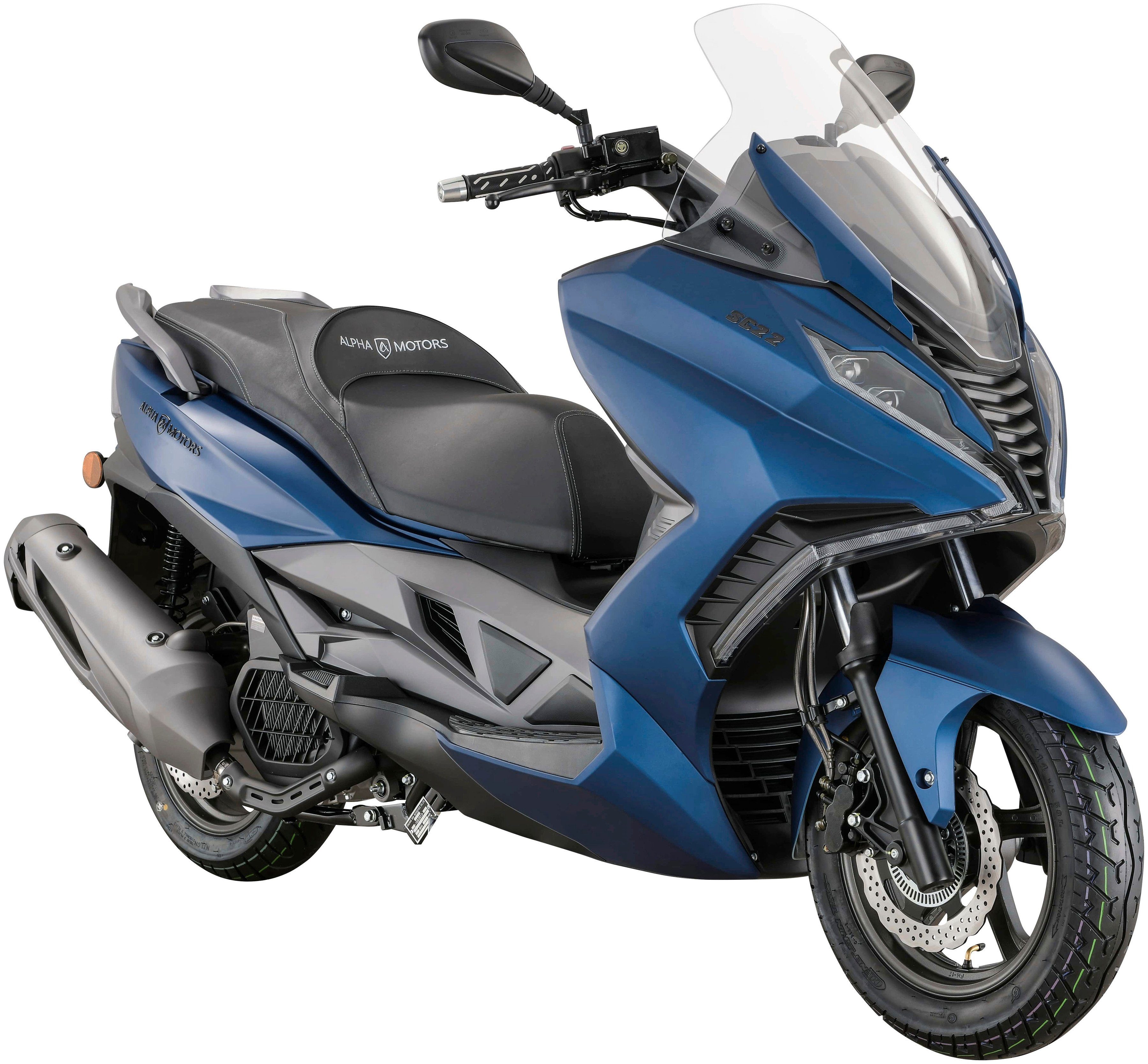 95 22, 5 km/h, ccm, blau Cruiser Motorroller Alpha 125 Euro Motors Sport