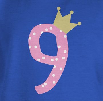 T-Shirt 9. Geburtstag Krone Mädchen Neunter - Geburtstag Geschenk Kinder - Jungen Kinder T-Shirt Kindergeburtstag Geburtstagsgeschenk