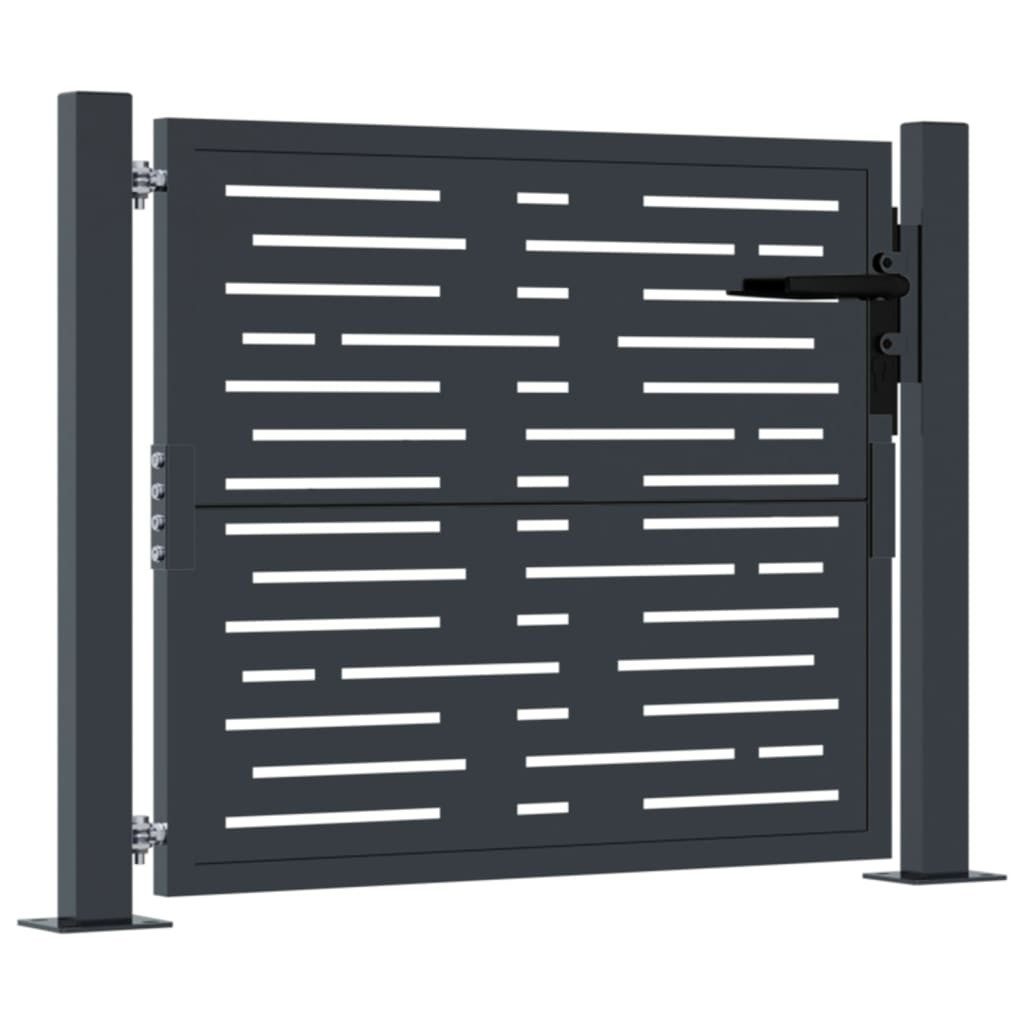 vidaXL Gartentor, Gartentor Anthrazit 105x80 cm Stahl Quadratisches Design